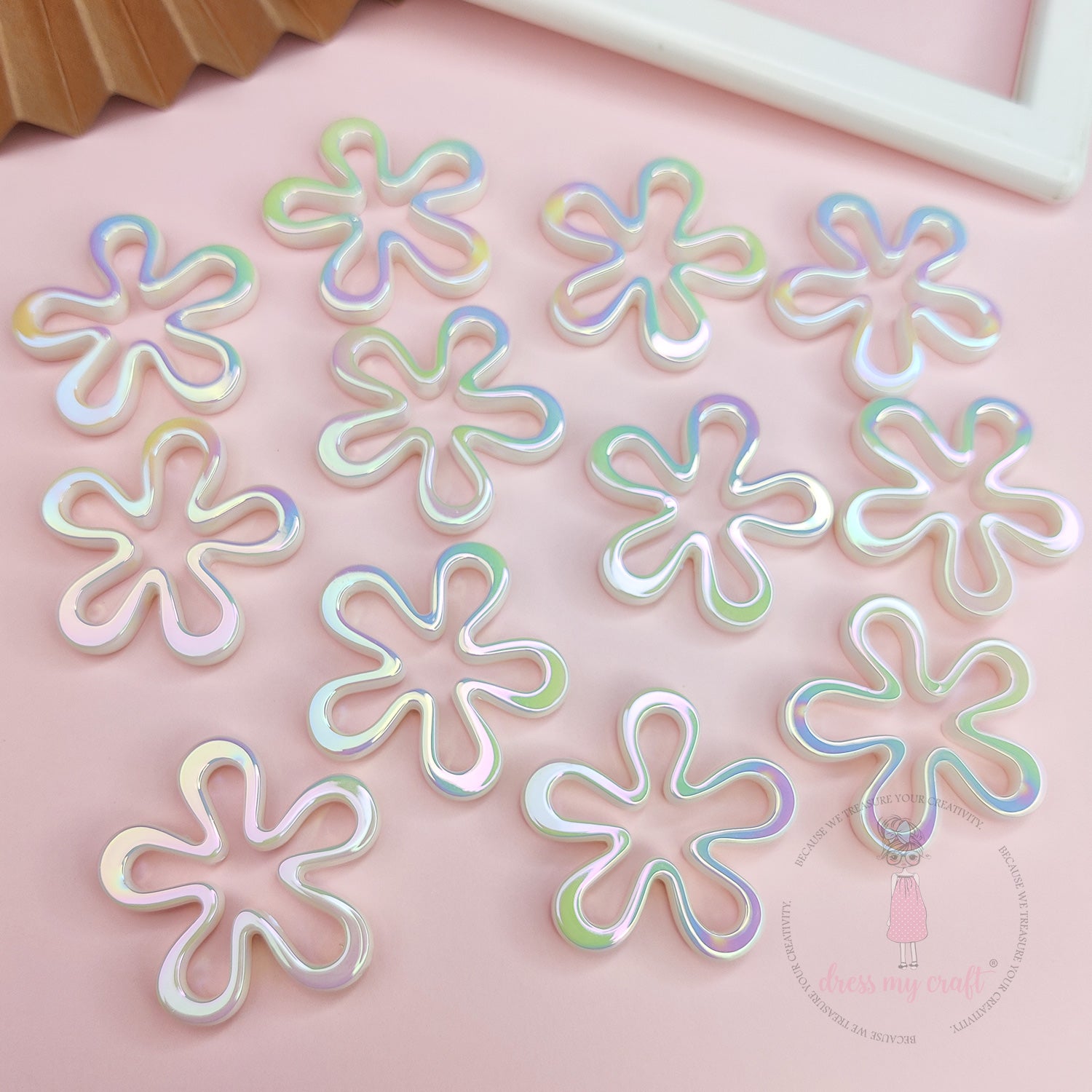 Holographic Flower Beads