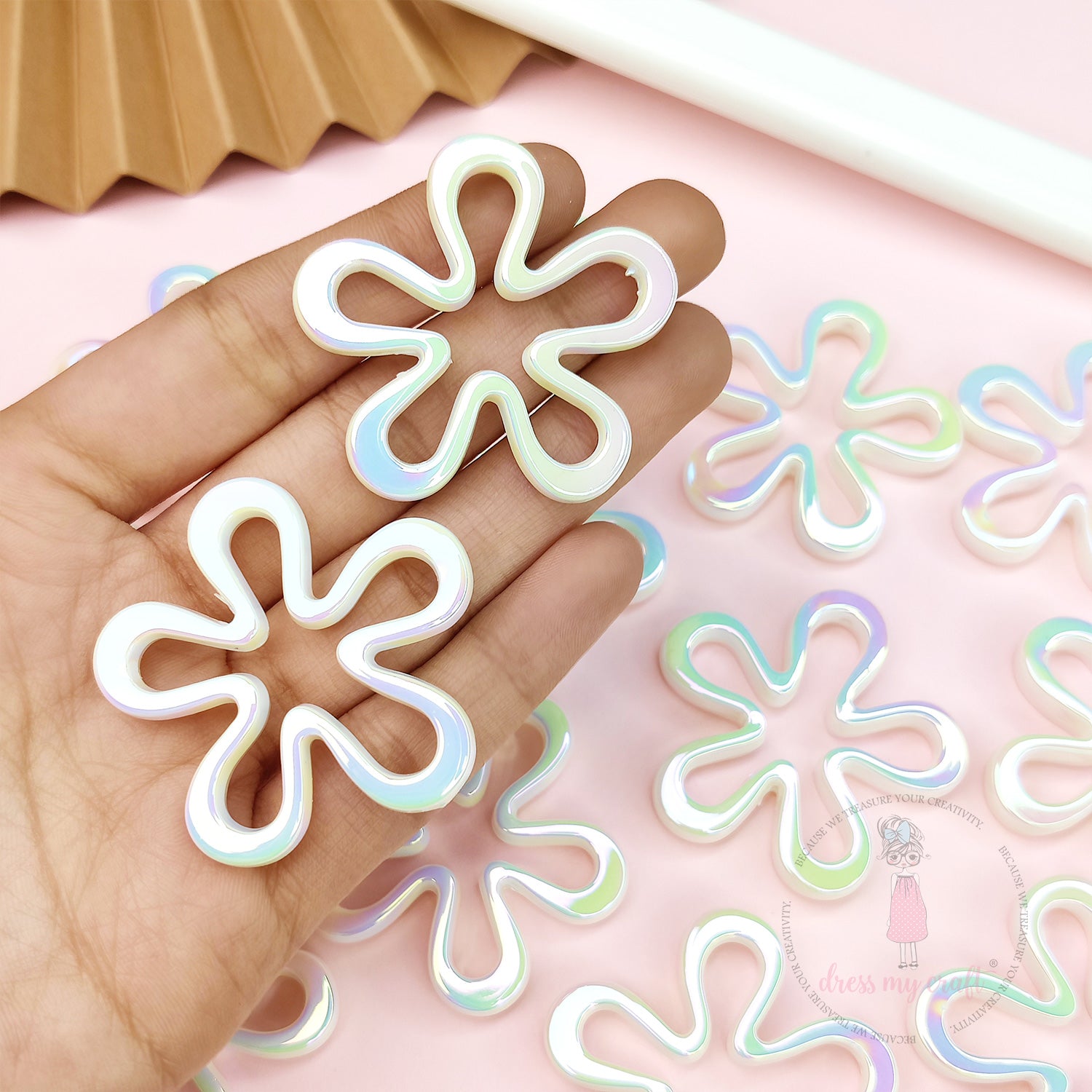 Holographic Flower Beads
