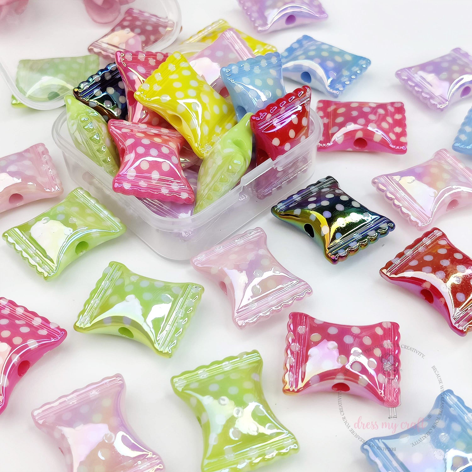 Multicolor Holographic Candy Beads