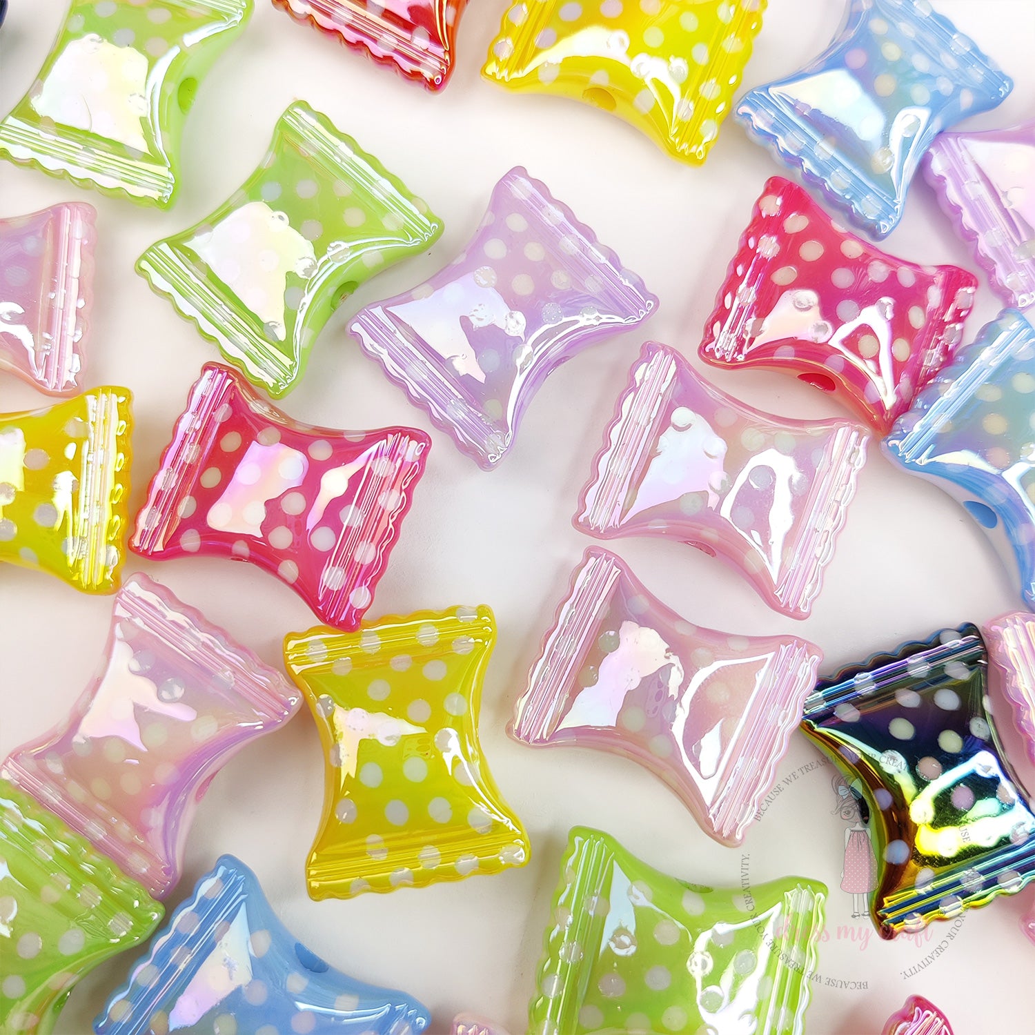 Multicolor Holographic Candy Beads