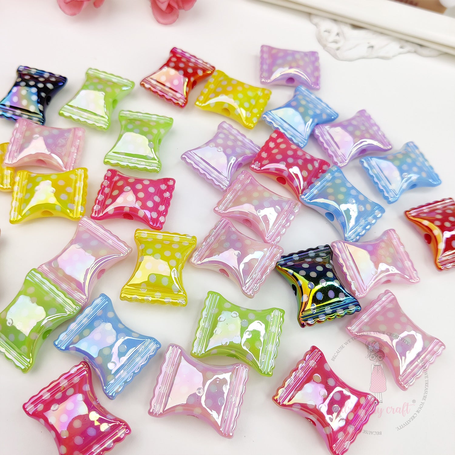 Multicolor Holographic Candy Beads