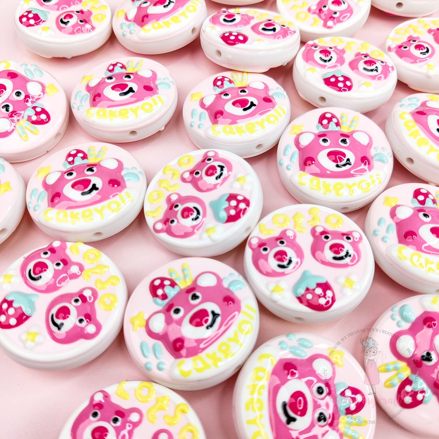 Hand-painted Round Beads - Lotso Bear