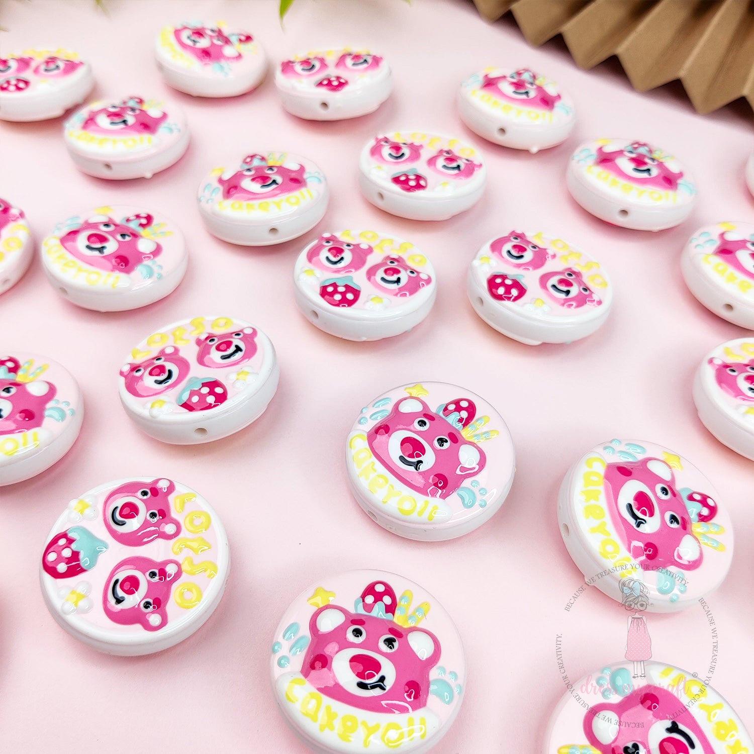 Hand-painted Round Beads - Lotso Bear
