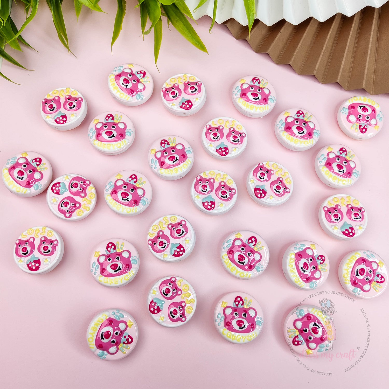 Hand-painted Round Beads - Lotso Bear