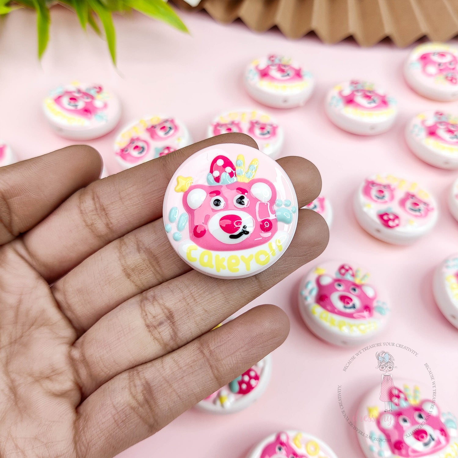 Hand-painted Round Beads - Lotso Bear