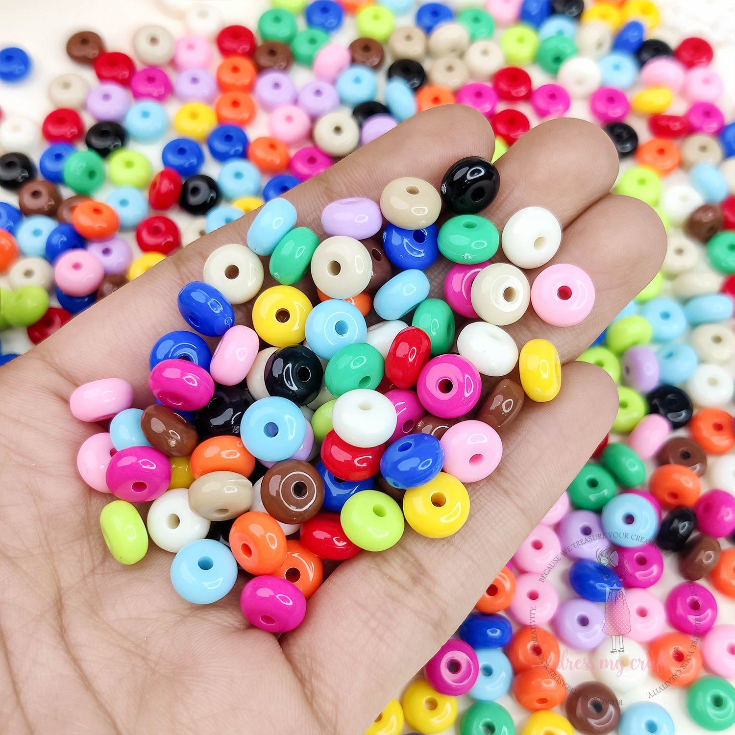 Multicolor Acrylic Lentil Beads