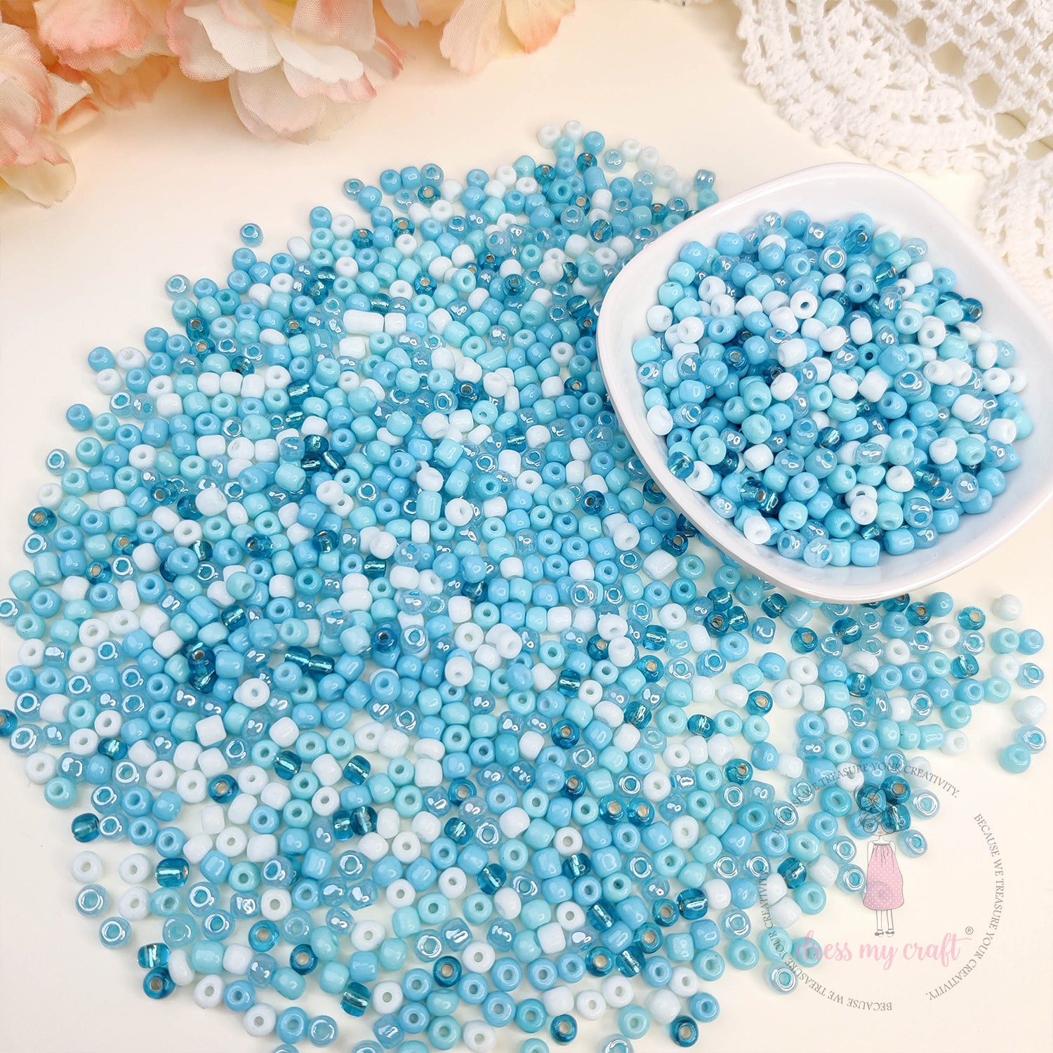 Acrylic Seed Beads - Blue Family