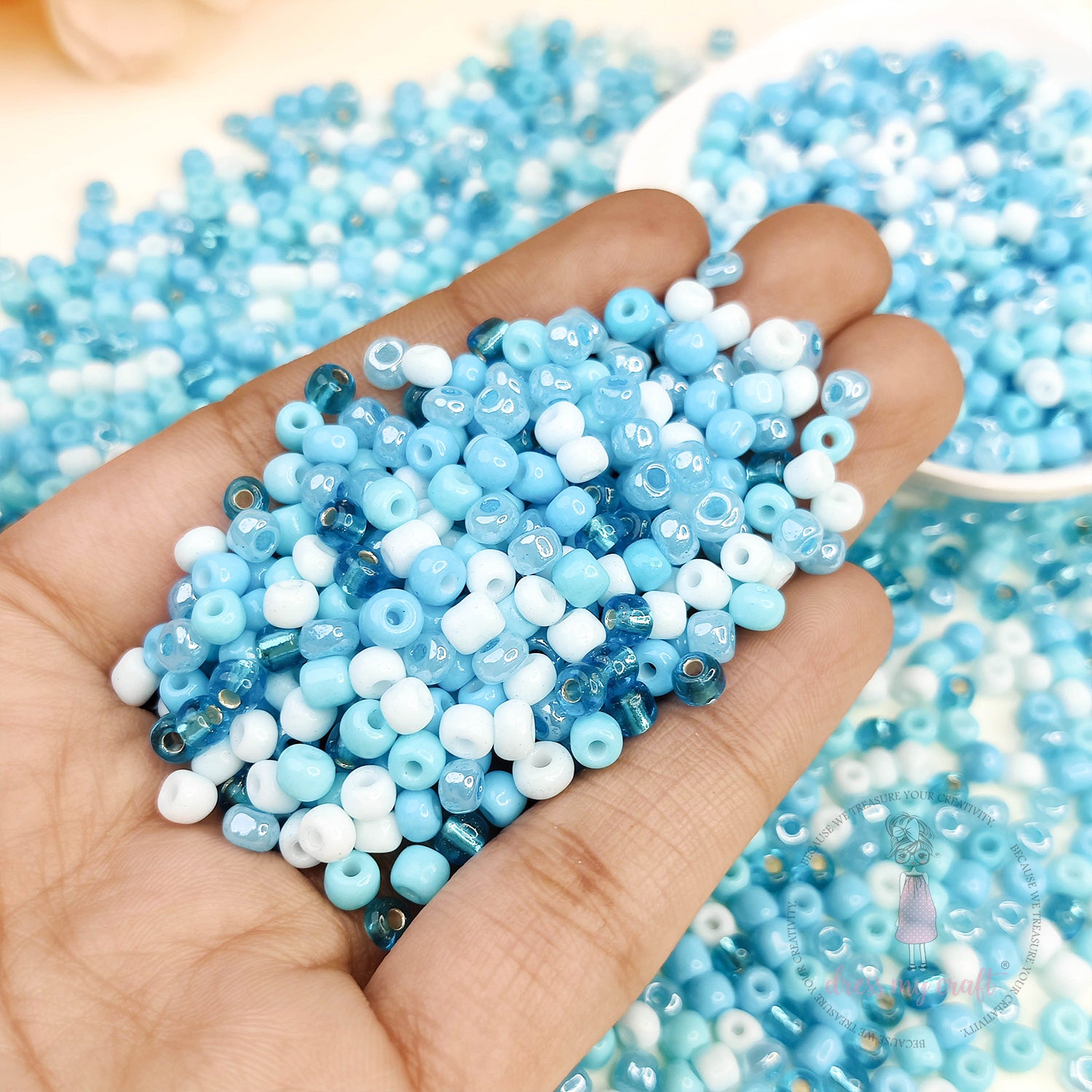 Acrylic Seed Beads - Blue Family