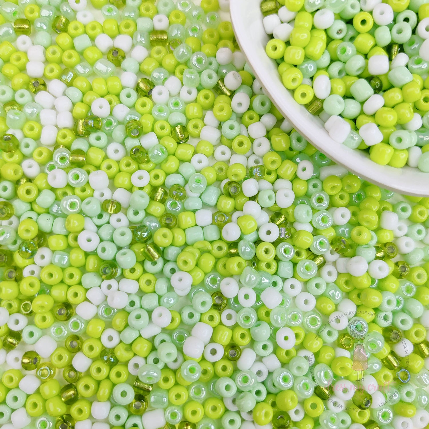 Acrylic Seed Beads - Green Family