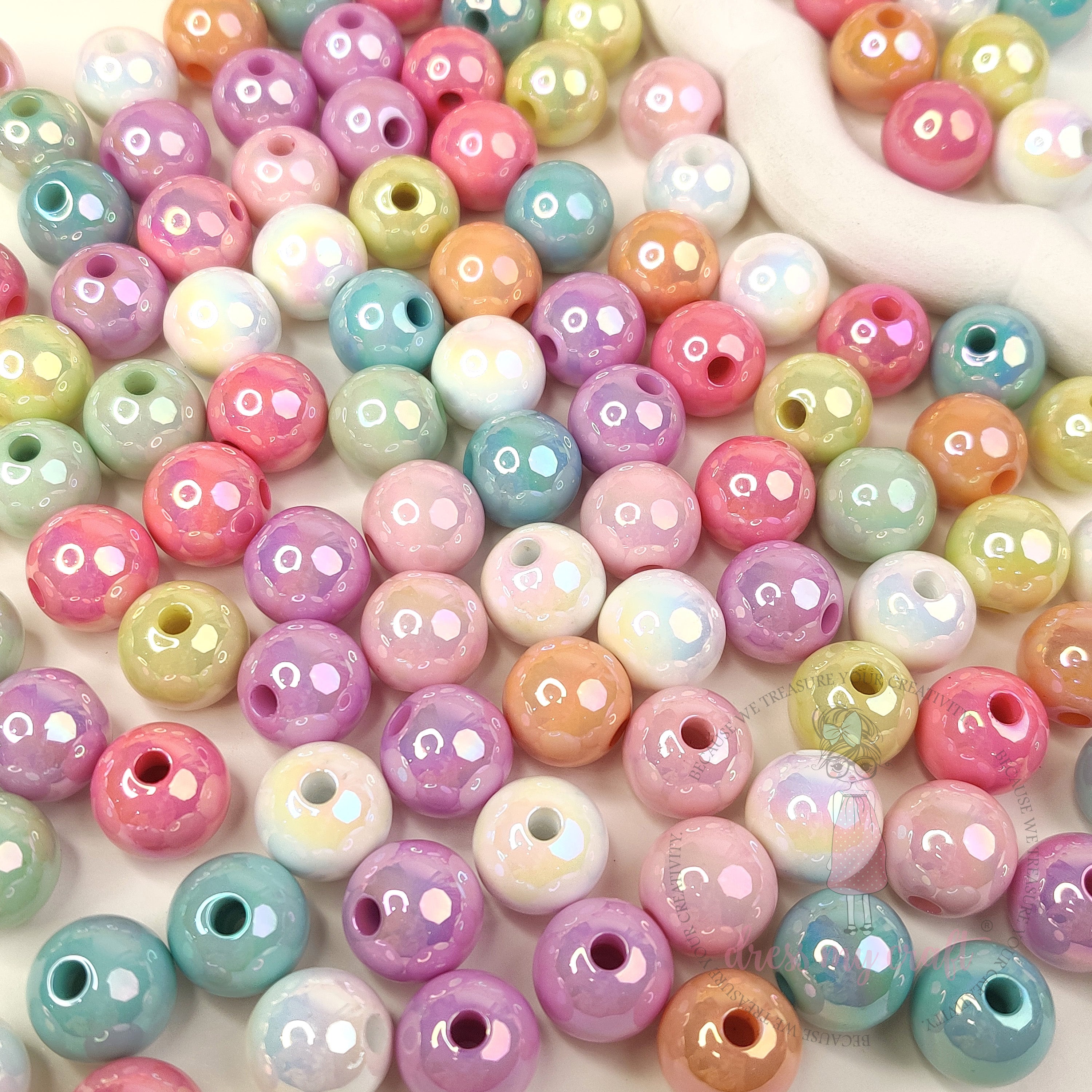 Multicolor Acrylic Mermaid Beads - 16 MM