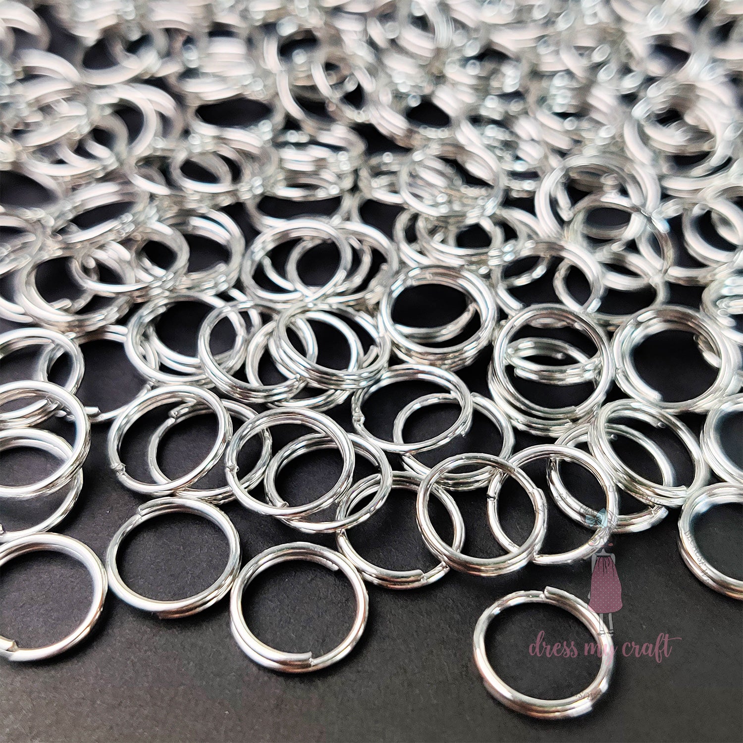 Double Loop Jump Rings - Silver 8 MM