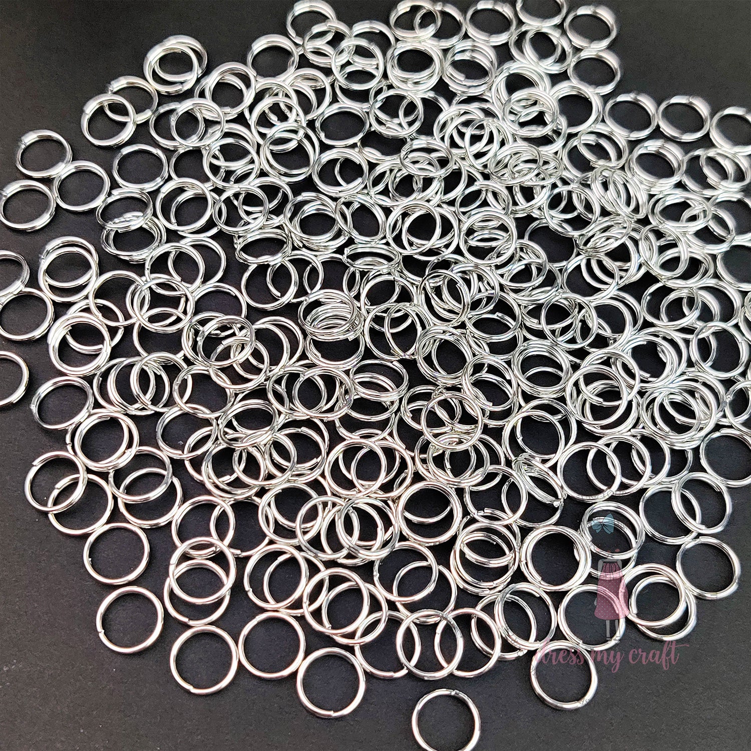 Double Loop Jump Rings - Silver 8 MM