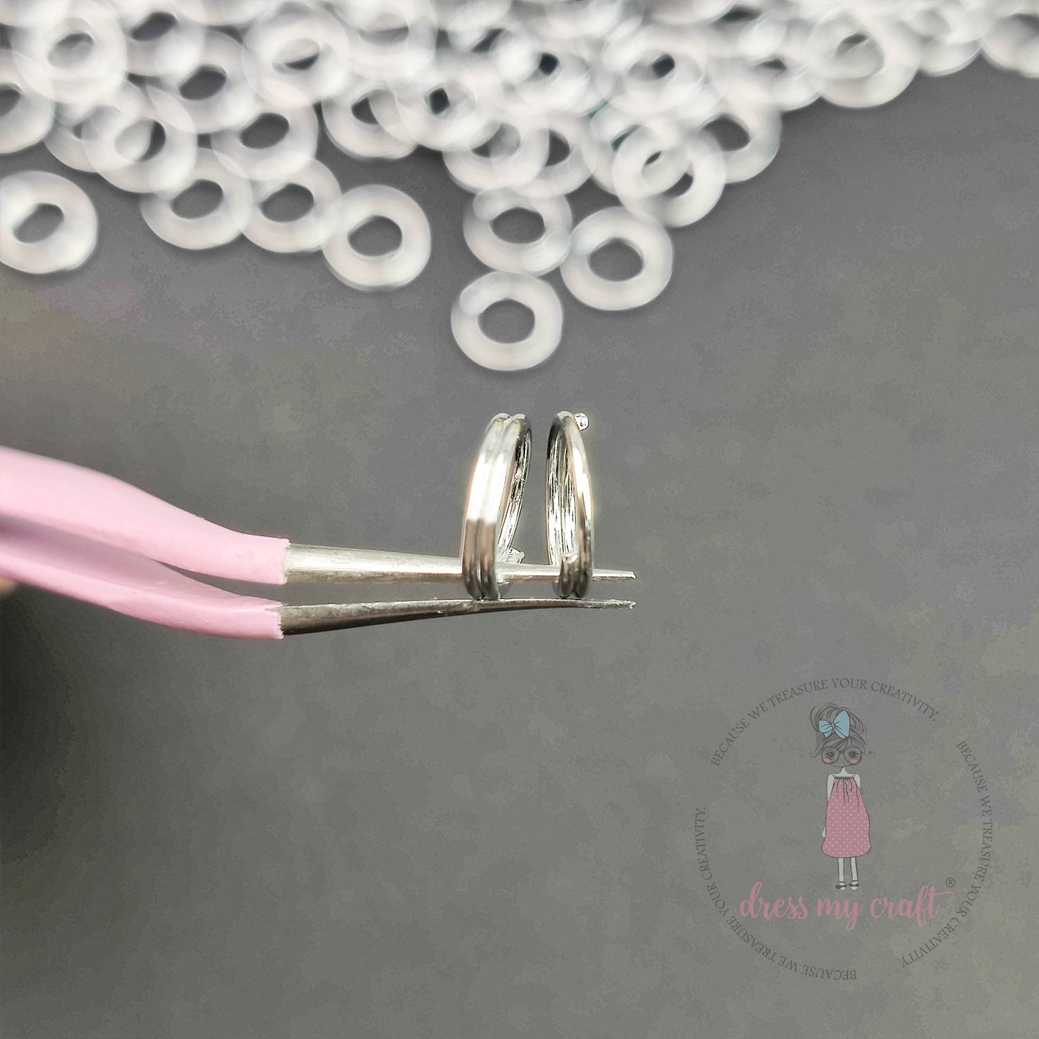 Double Loop Jump Rings - Silver 8 MM