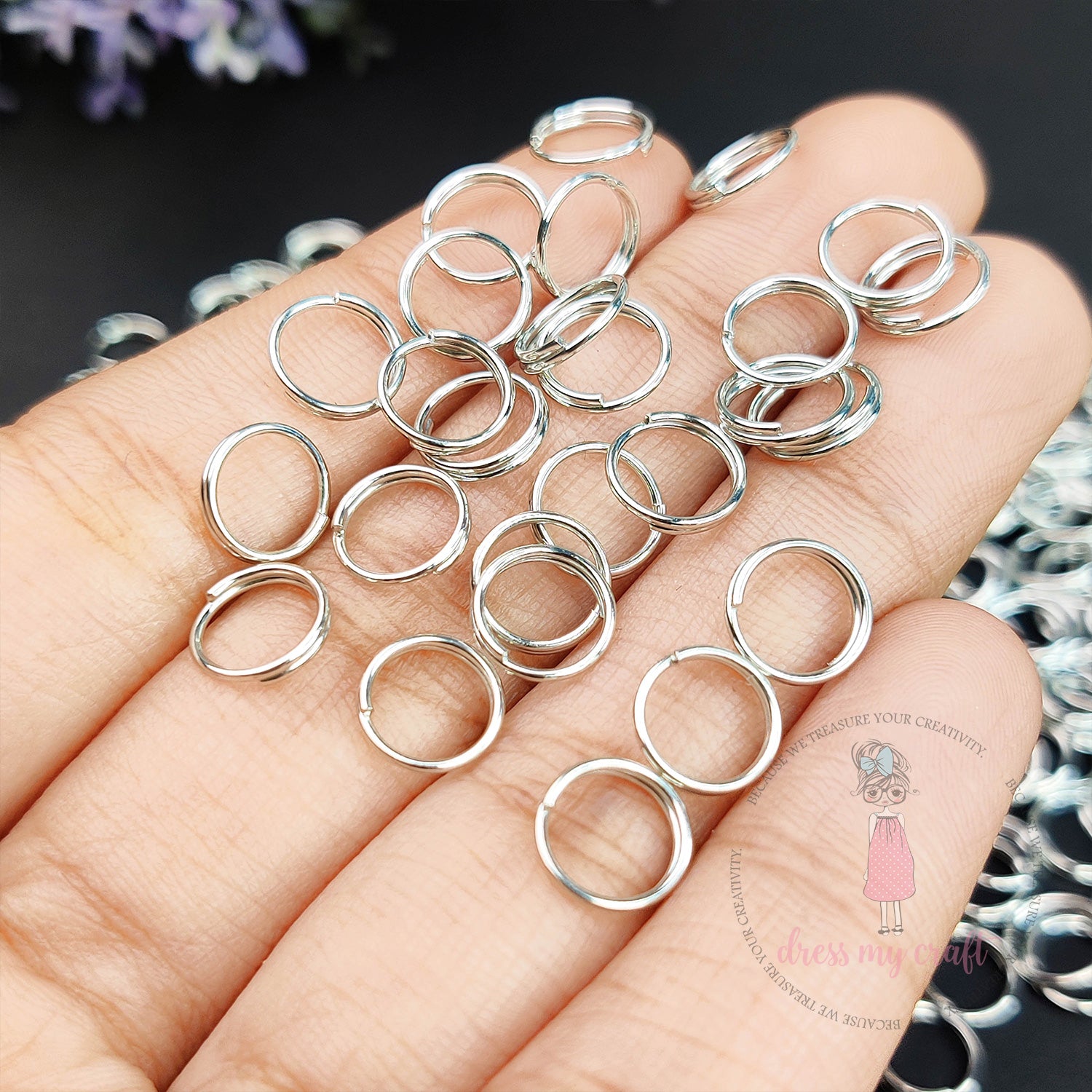 Double Loop Jump Rings - Silver 8 MM