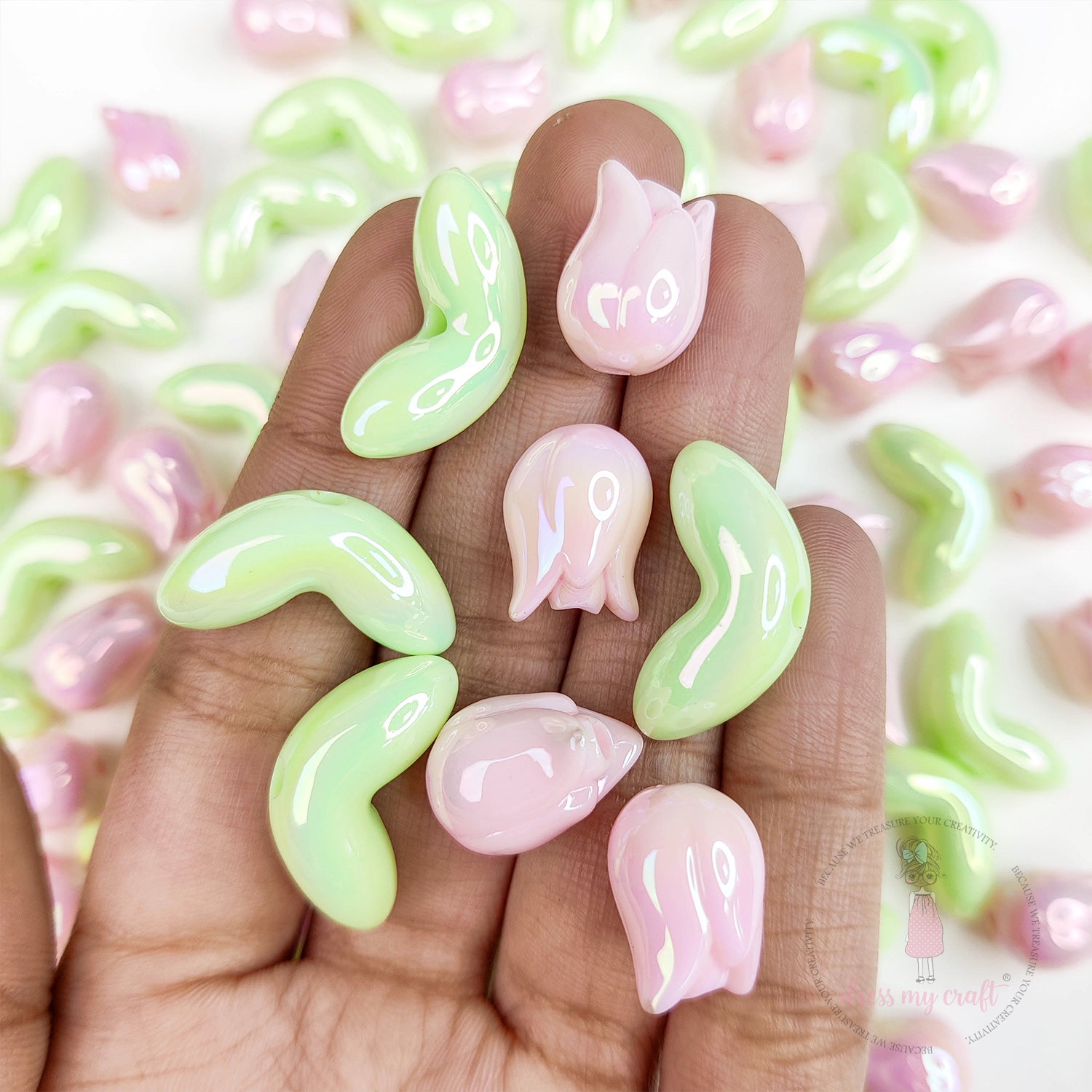 Tulip Flower And Leave Beads Assorted Pack