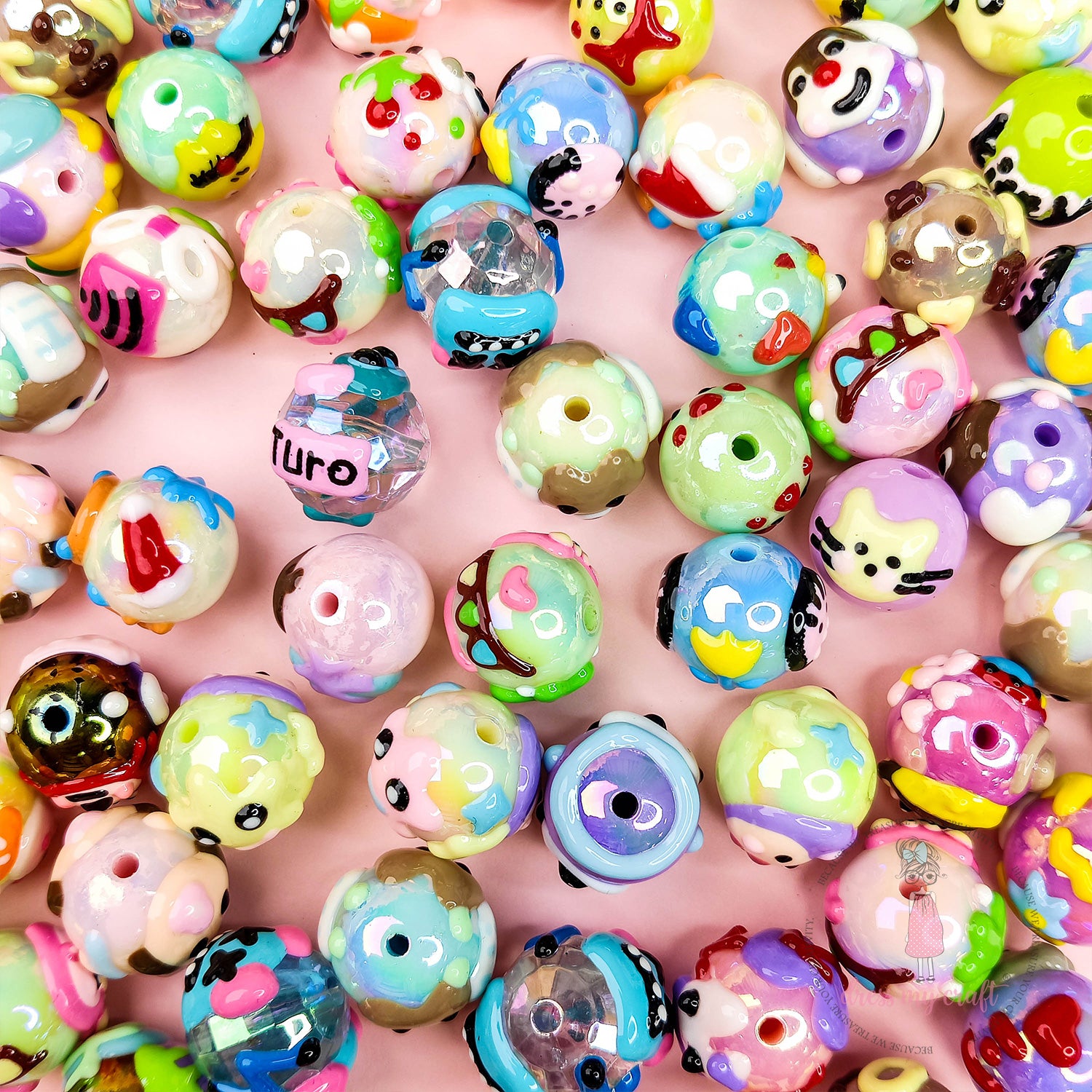 Hand Painted Cute Cartoon Beads