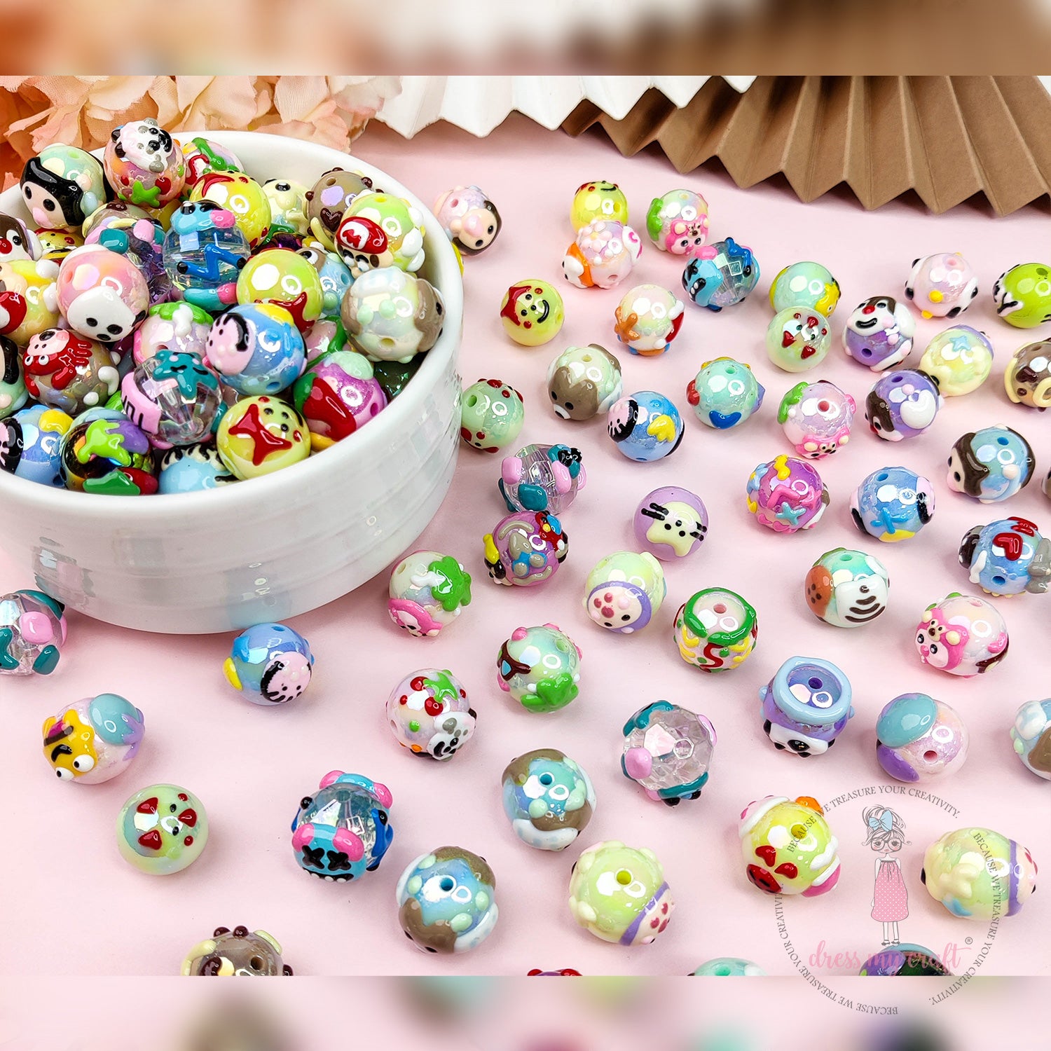 Hand Painted Cute Cartoon Beads
