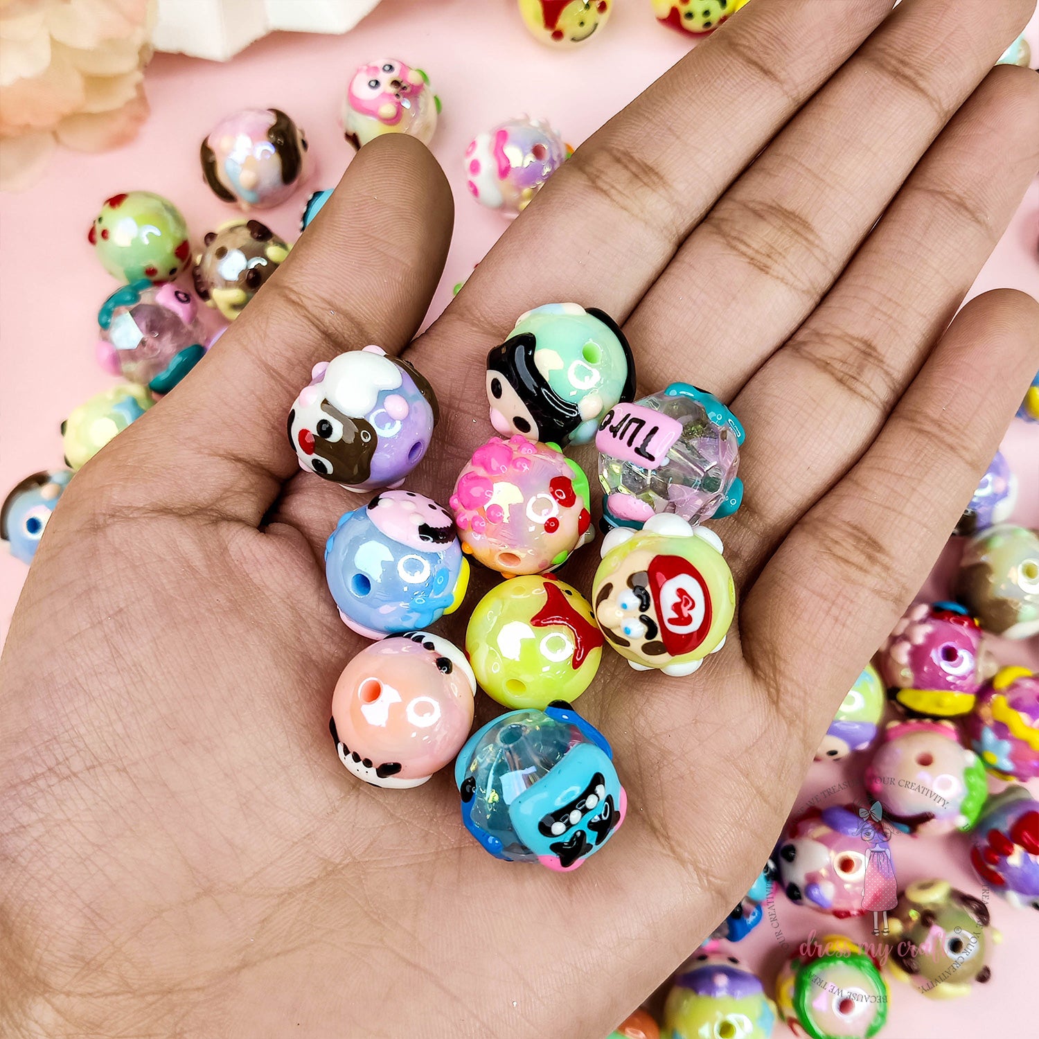 Hand Painted Cute Cartoon Beads