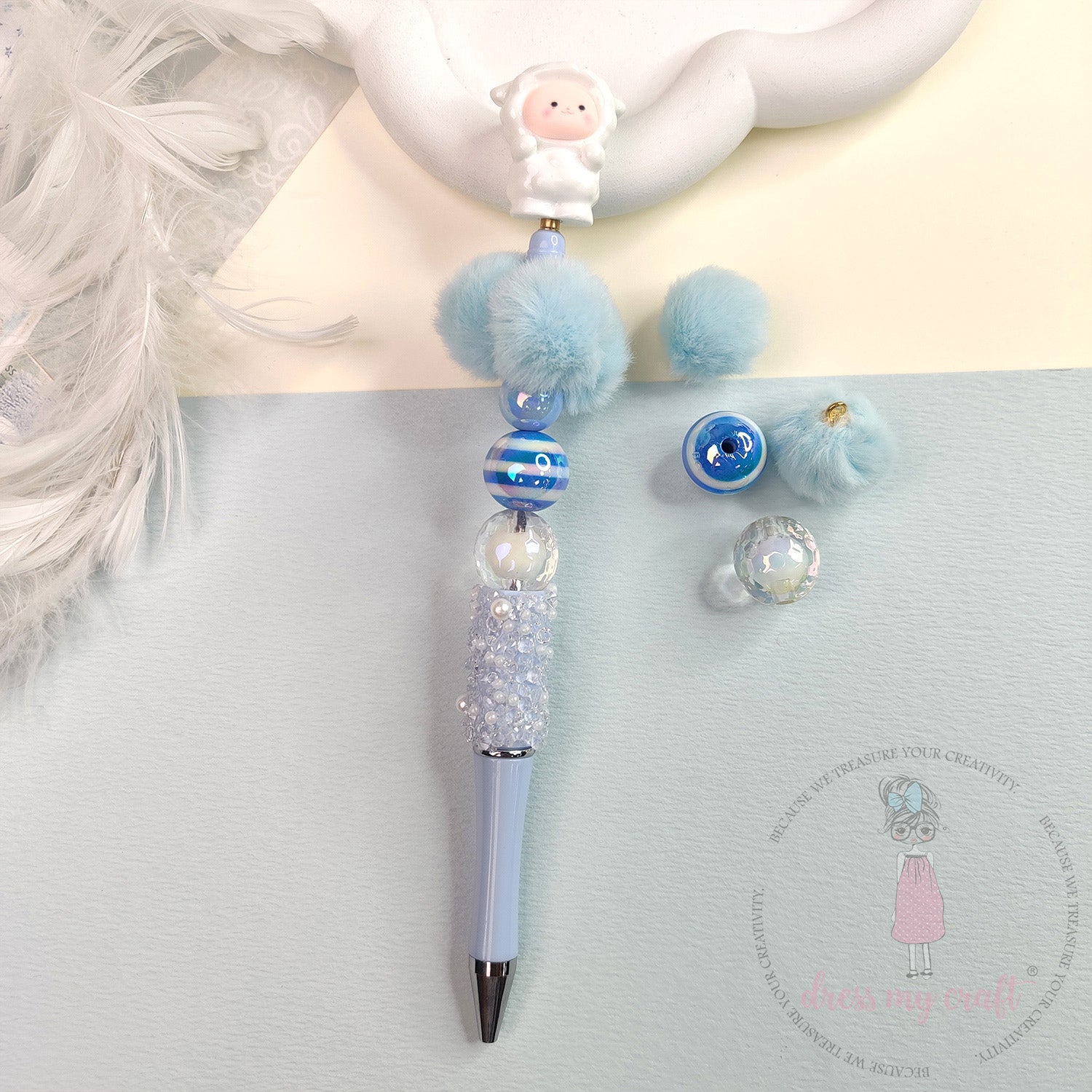 Round Crystal Beads - White