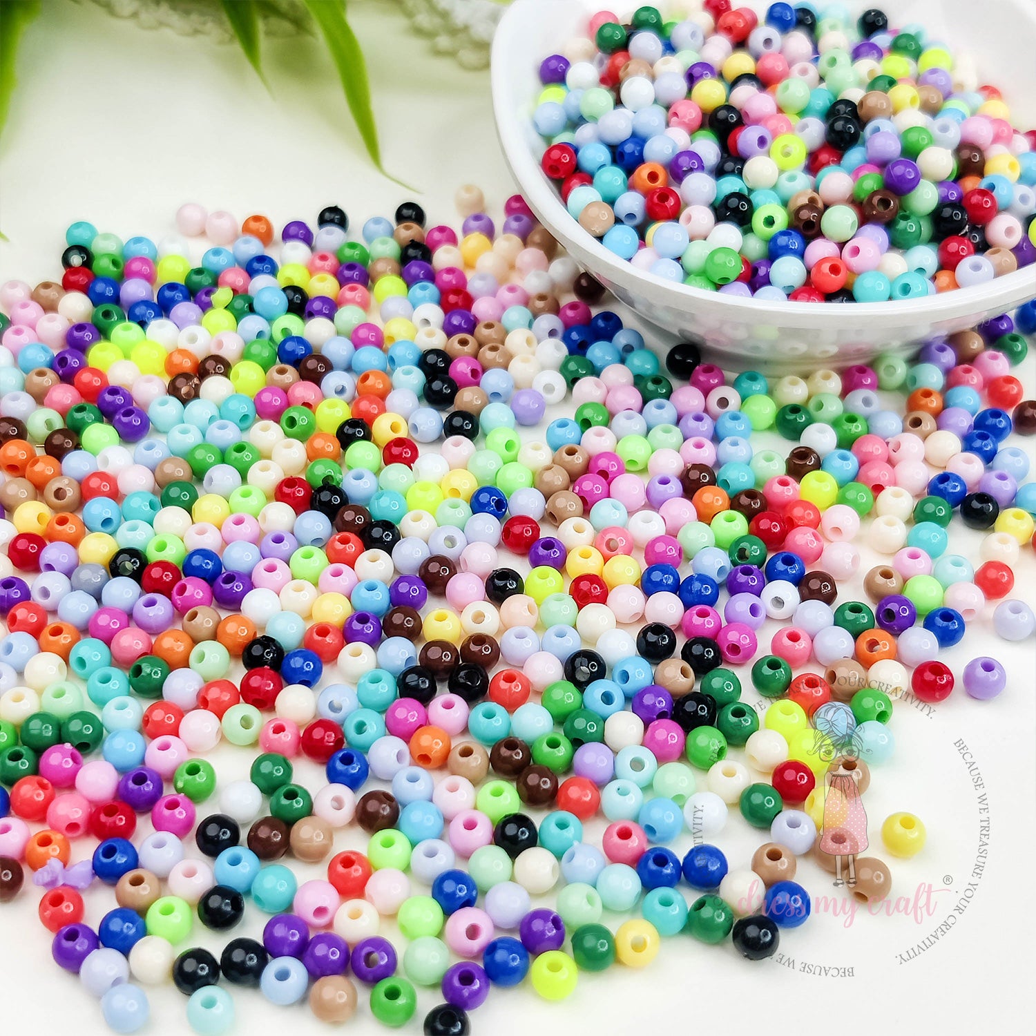 Multicolor Tiny Round Acrylic Beads