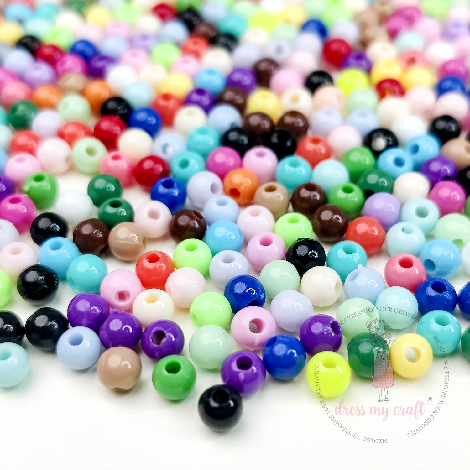 Multicolor Tiny Round Acrylic Beads