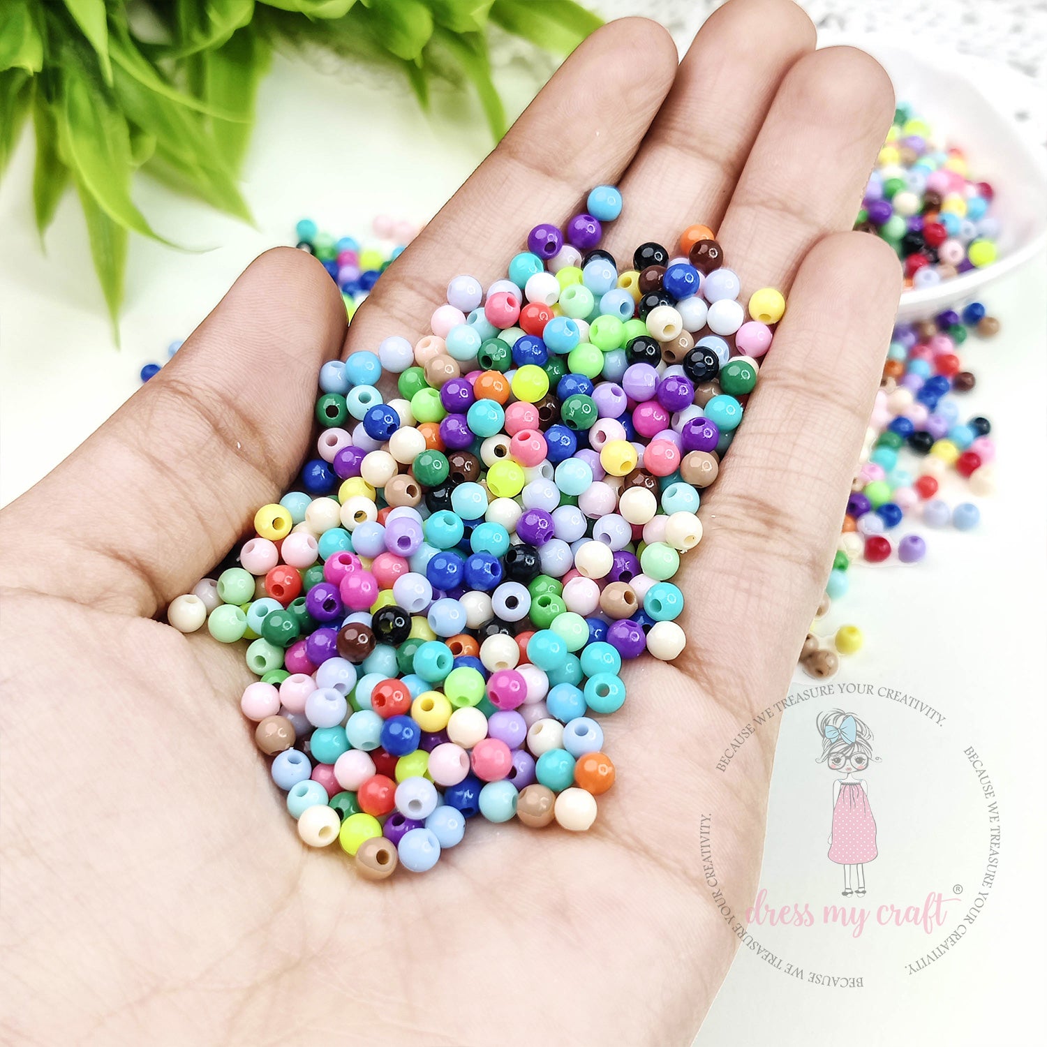 Multicolor Tiny Round Acrylic Beads
