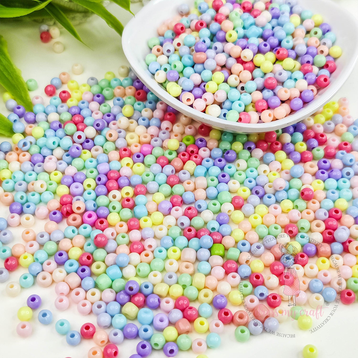 Pastel Tiny Round Acrylic Beads