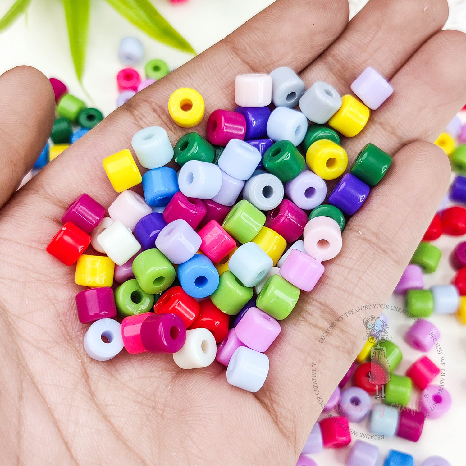 Multicolor Acrylic Cylinder Spacer Beads