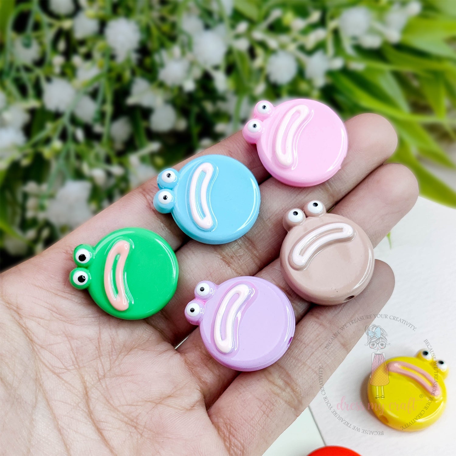 Multicolor Frog Face Beads