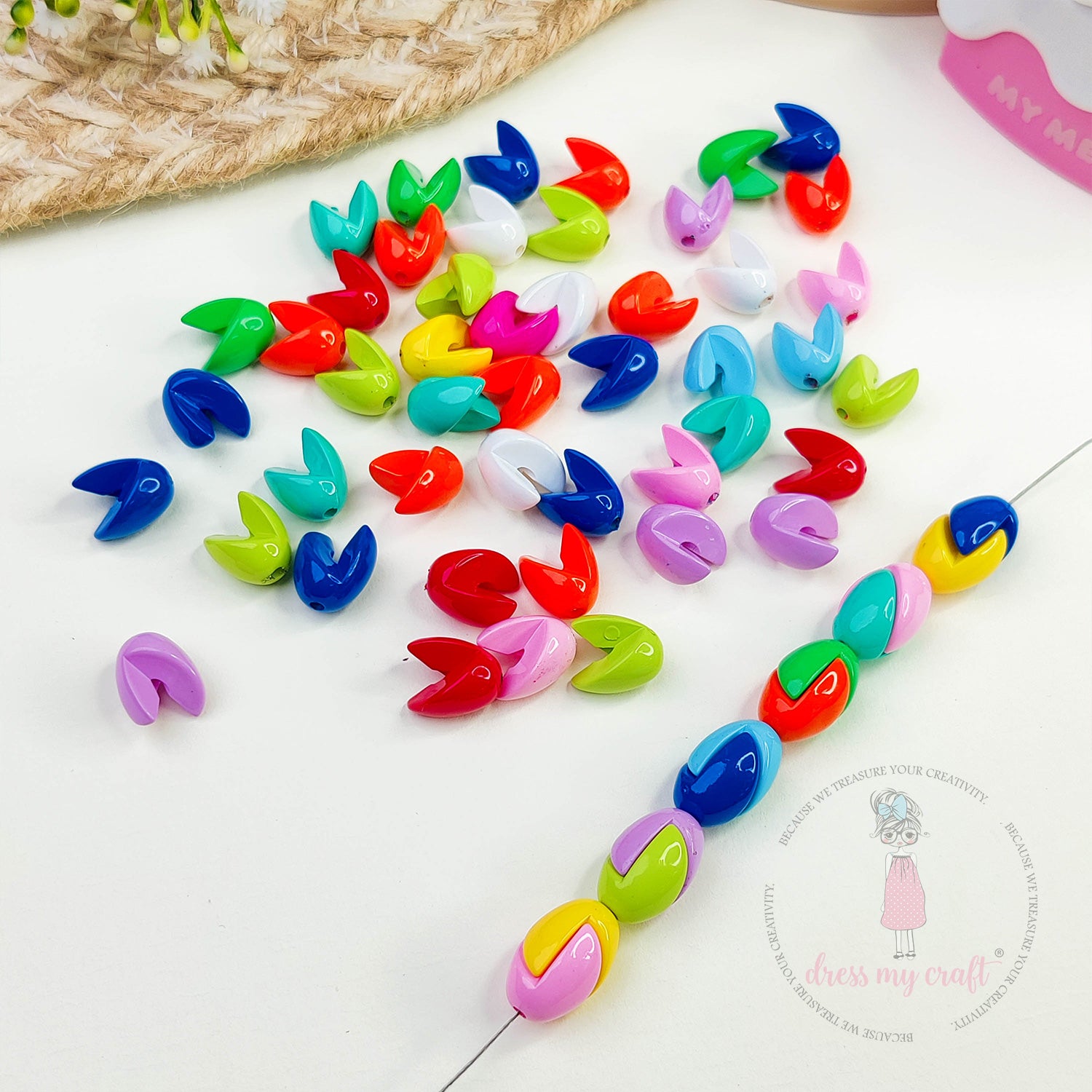 Multicolor Tulip Flower Beads