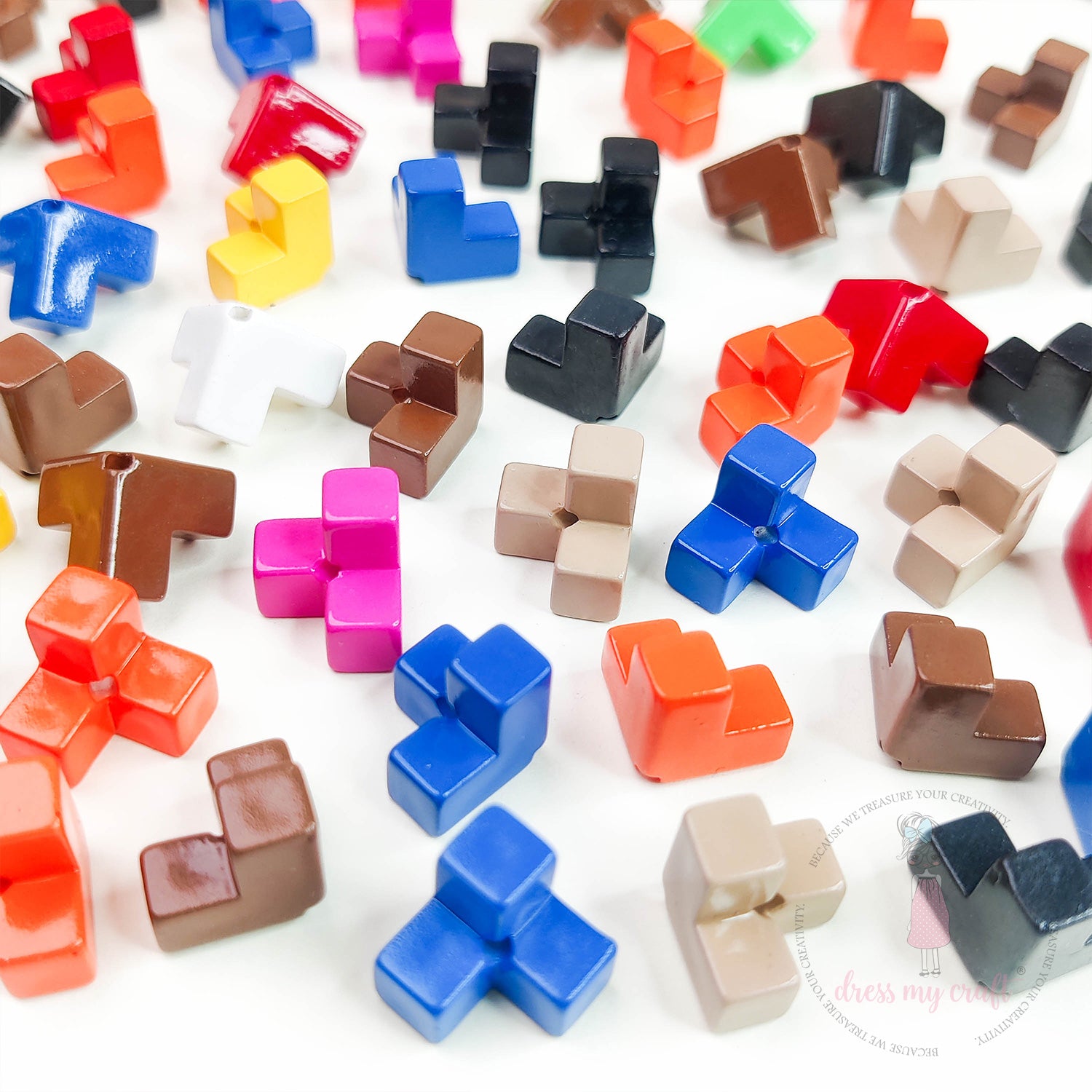 Multicolor Cube Beads