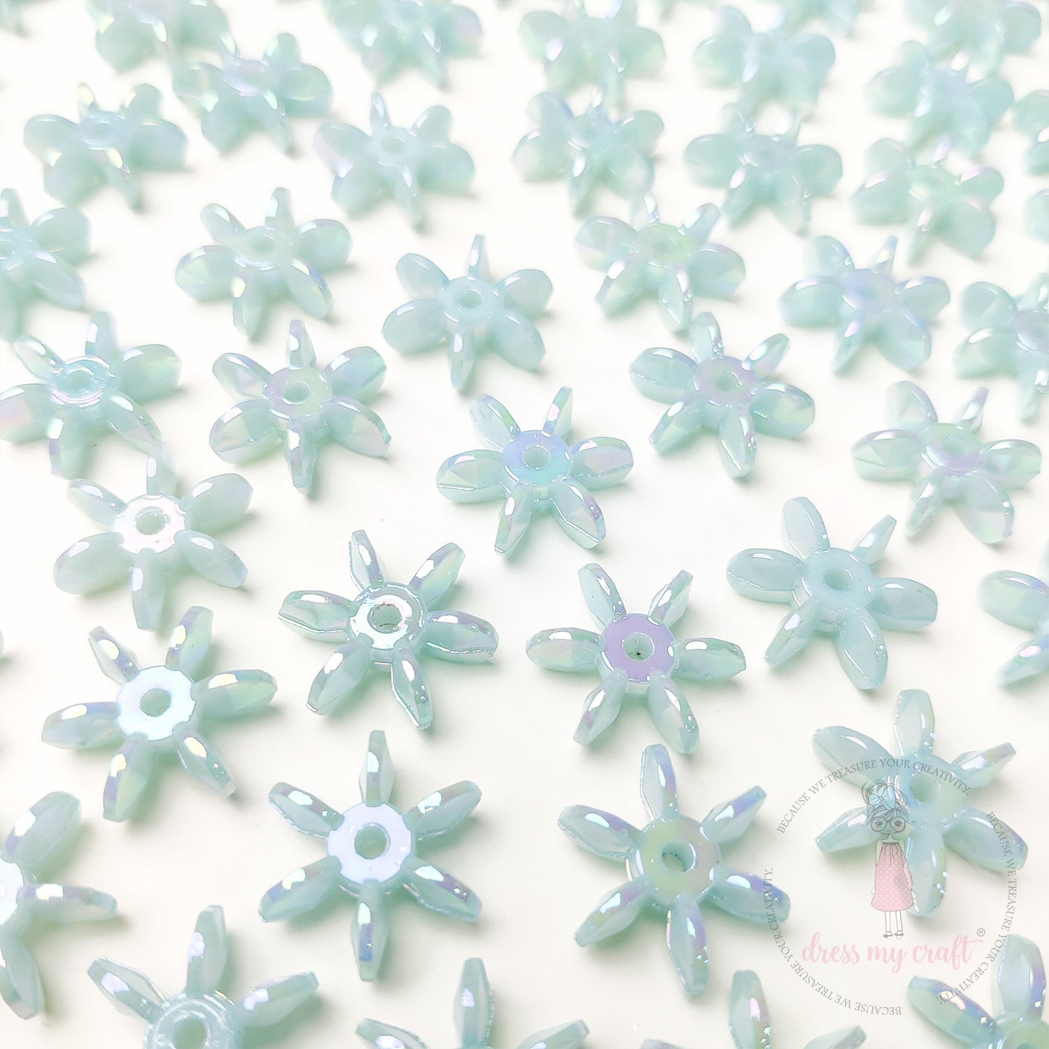 Holographic Star Flake Beads - Blue