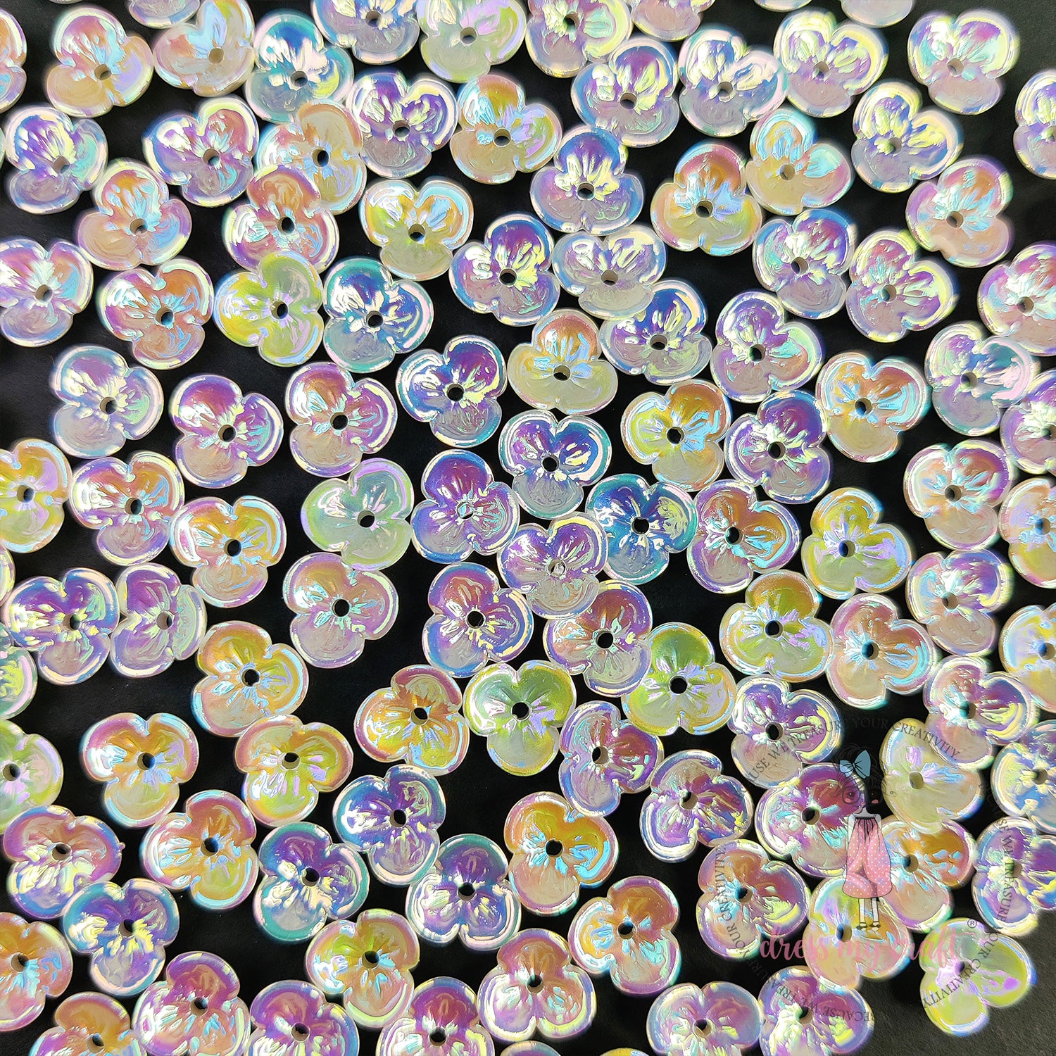 Holographic Three Petal Flowers