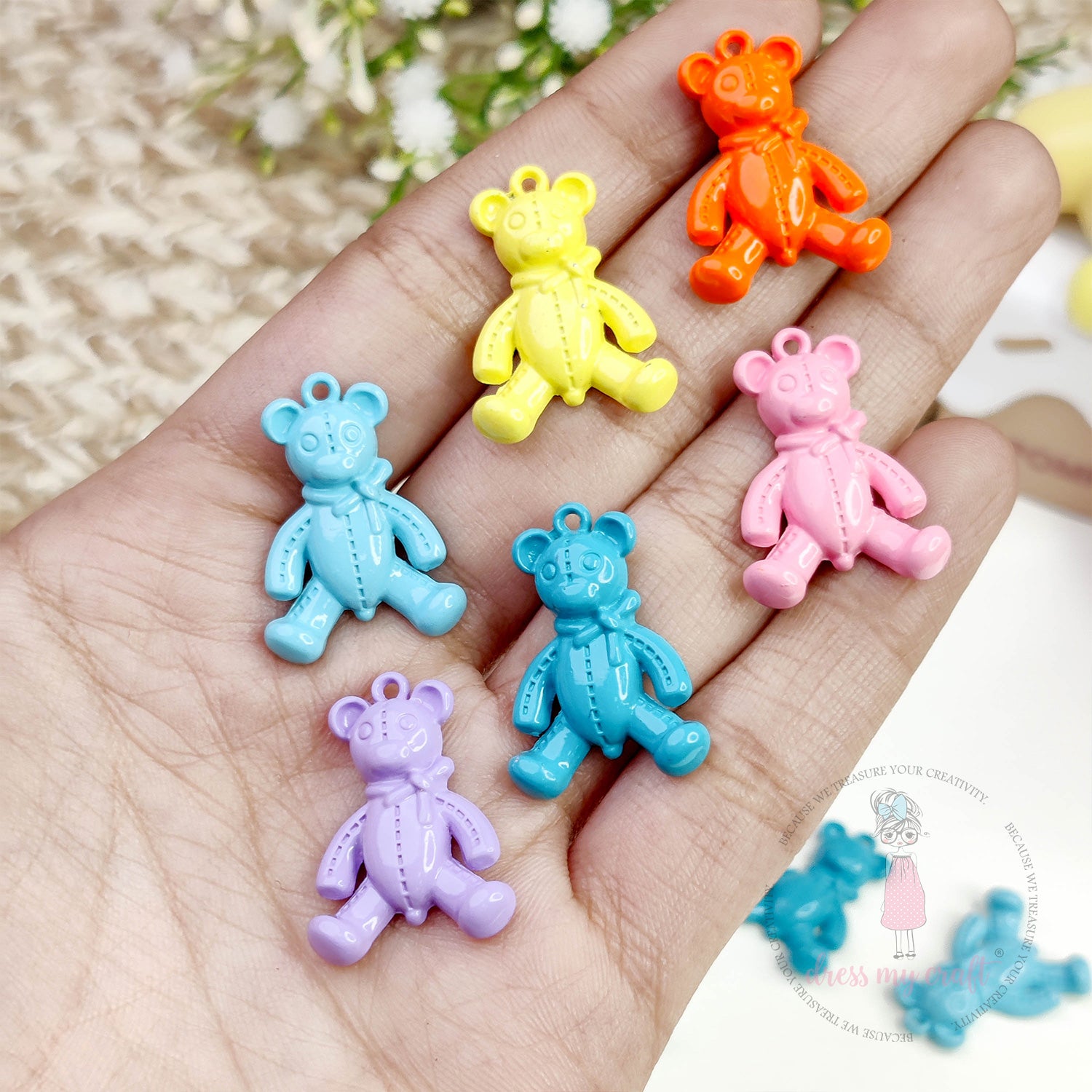 Multicolor Metal Bears With Loop