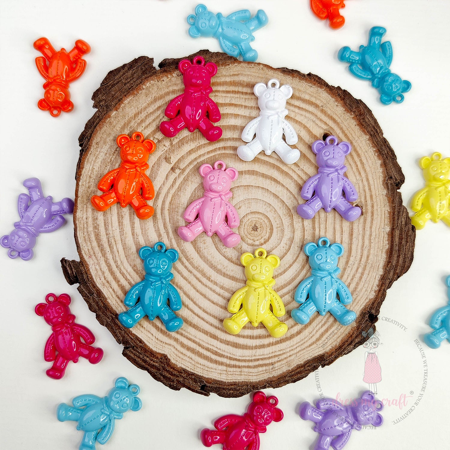 Multicolor Metal Bears With Loop