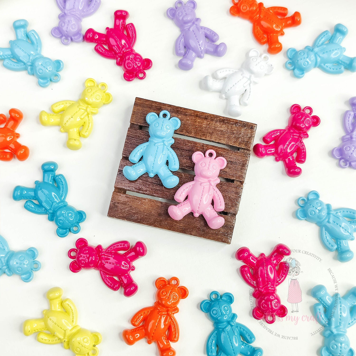 Multicolor Metal Bears With Loop