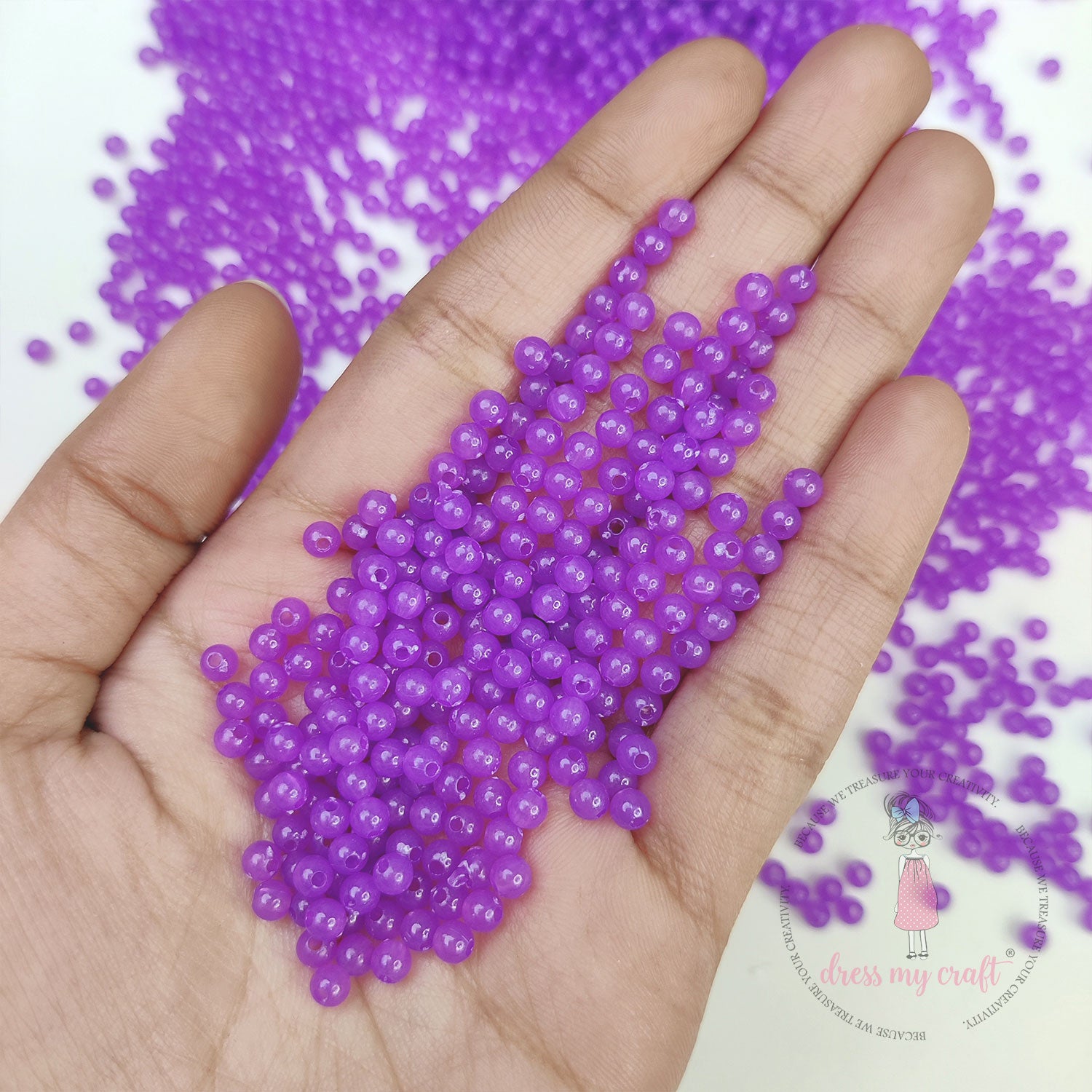 Round Acrylic Beads - Purple