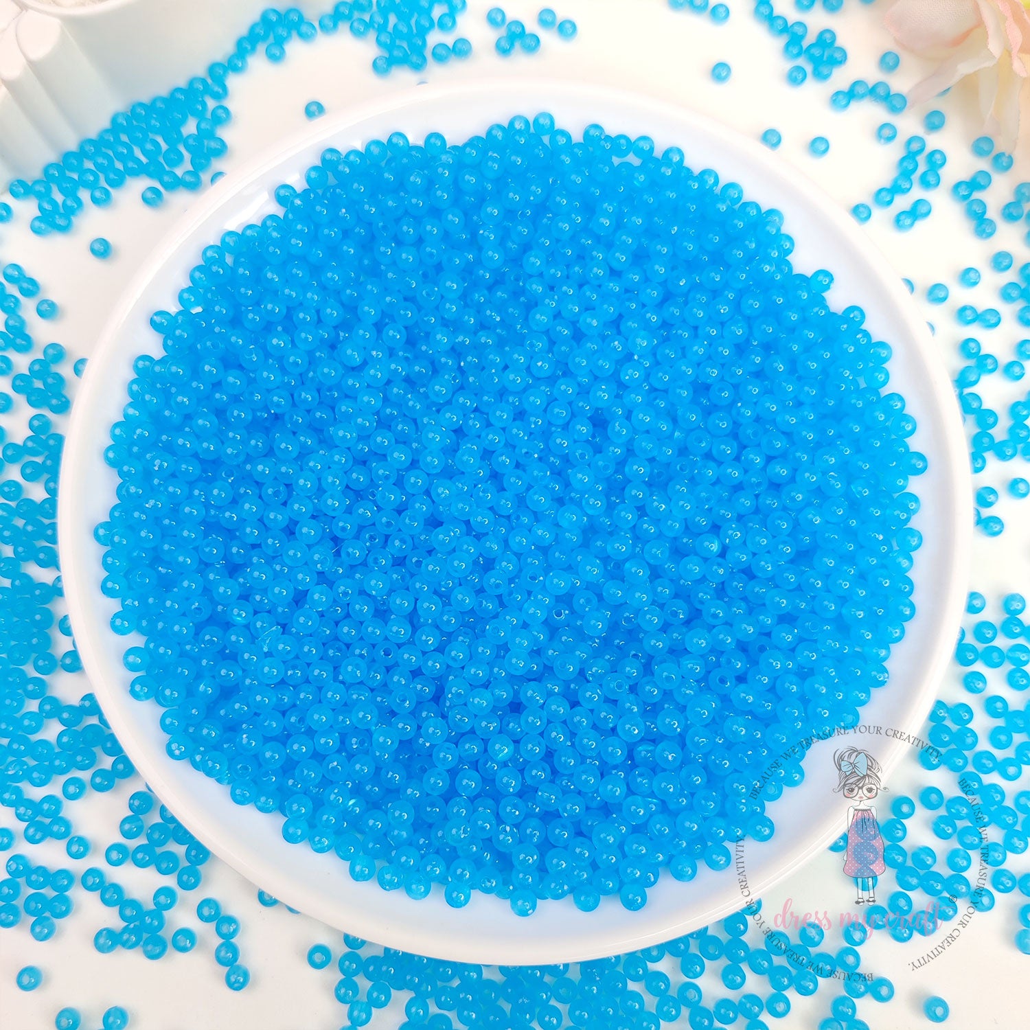 Round Acrylic Beads - Bright Blue