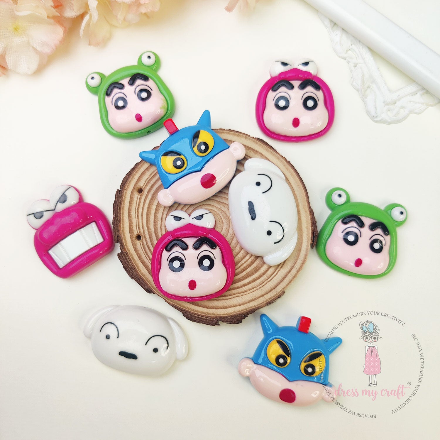 Shin Chan & Friends Acrylic Beads - Big