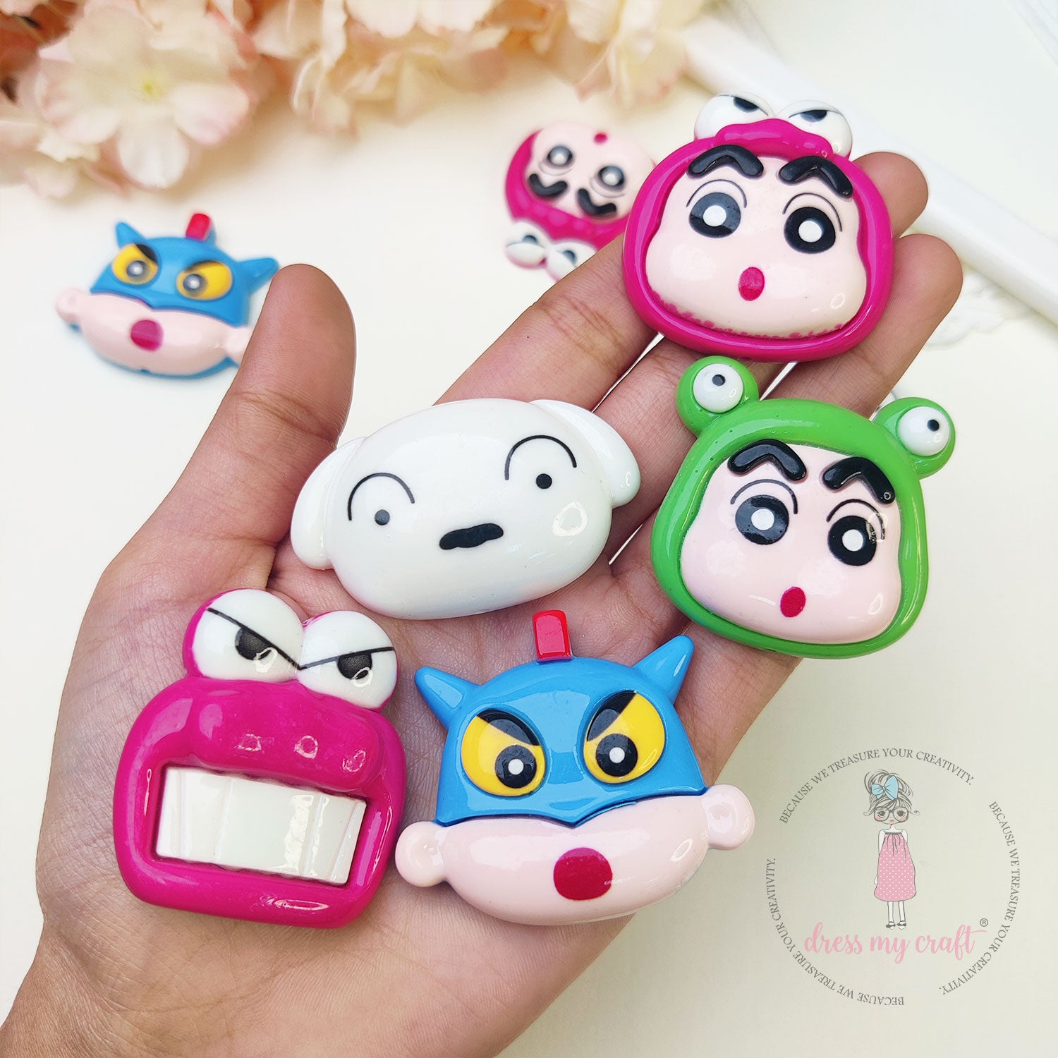Shin Chan & Friends Acrylic Beads - Big
