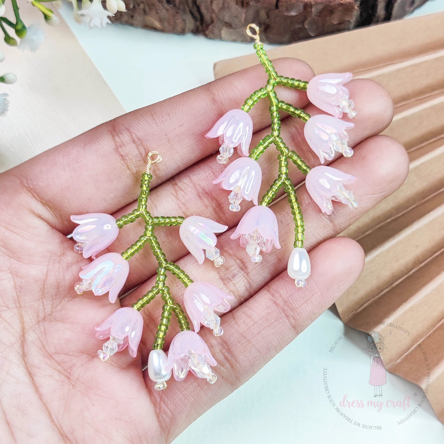 Hand-Woven Tulip Flower Bunches - Soft Pink