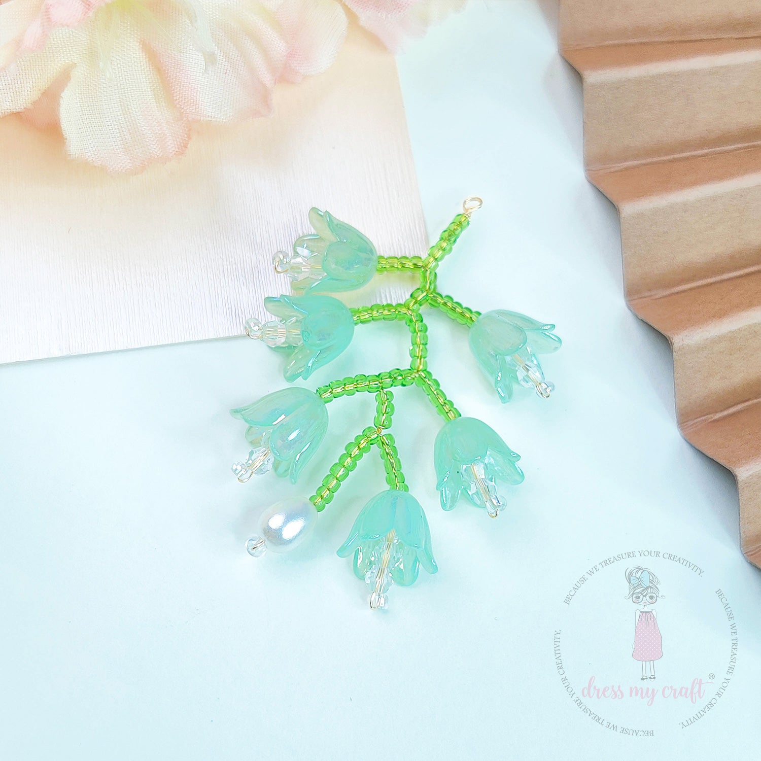 Hand-Woven Tulip Flower Bunches - Aqua Green