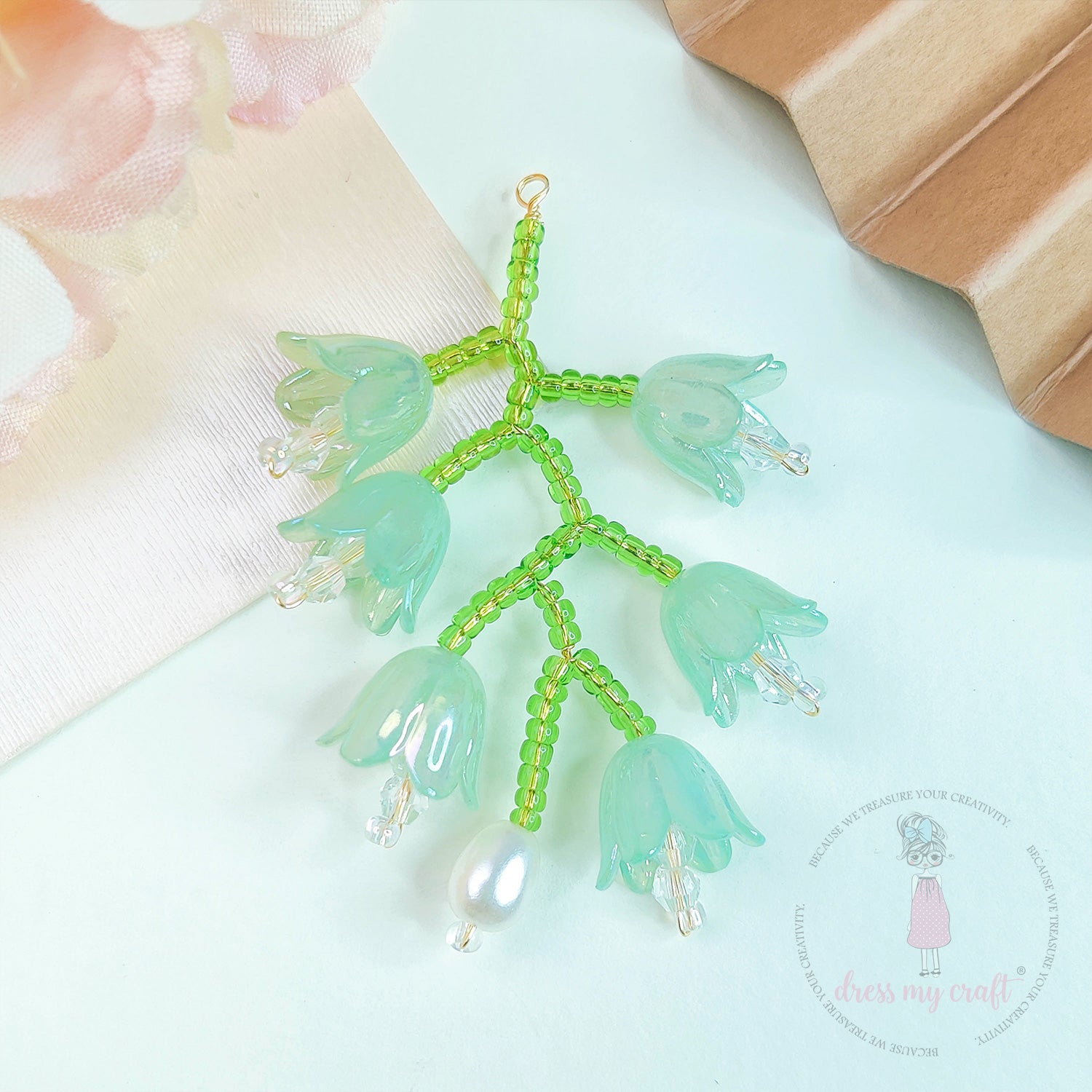 Hand-Woven Tulip Flower Bunches - Aqua Green