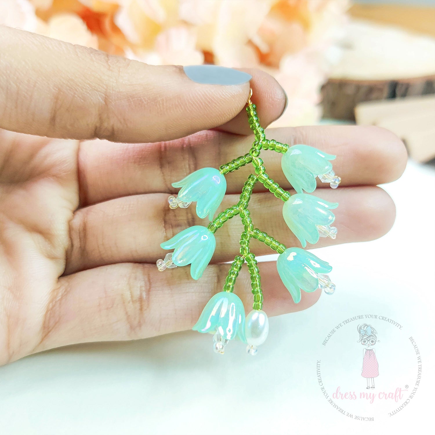 Hand-Woven Tulip Flower Bunches - Aqua Green