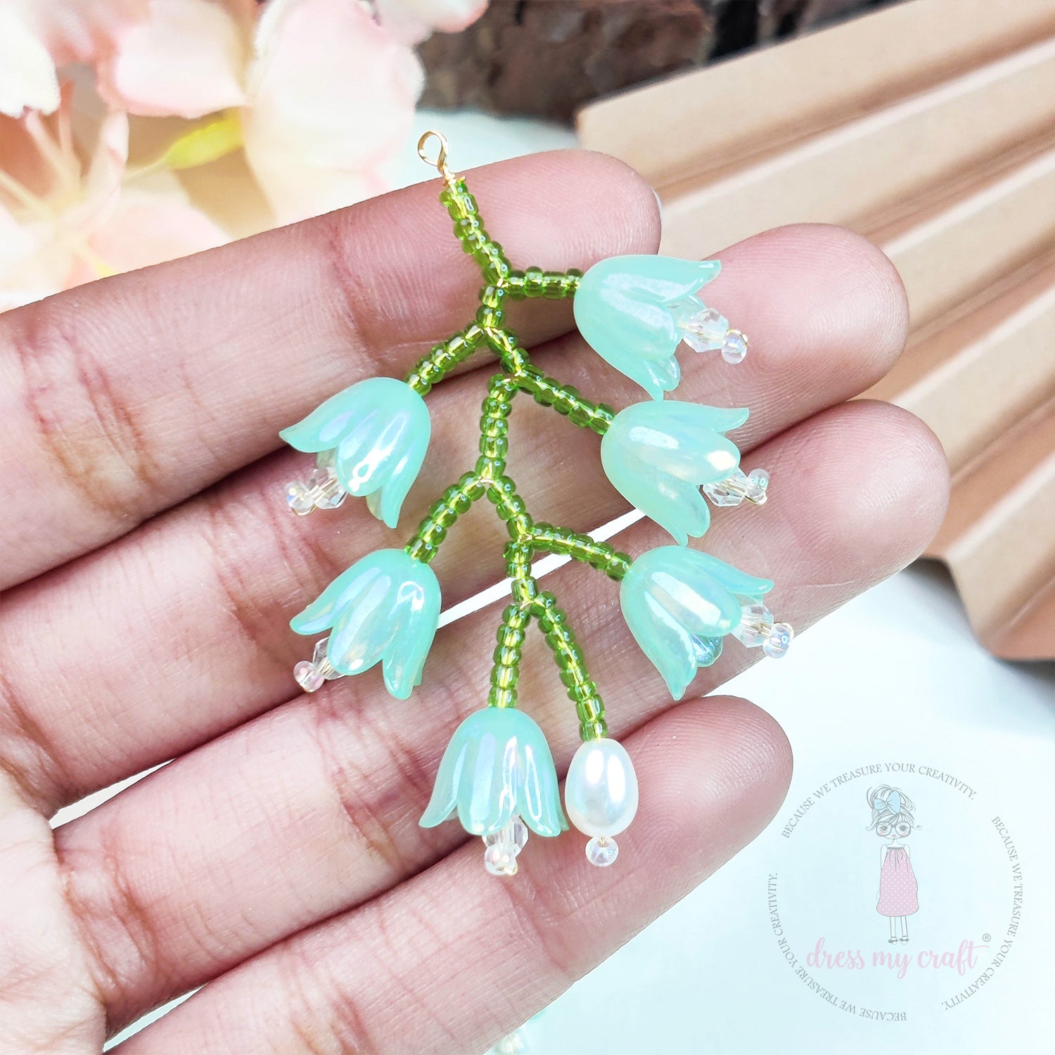 Hand-Woven Tulip Flower Bunches - Aqua Green