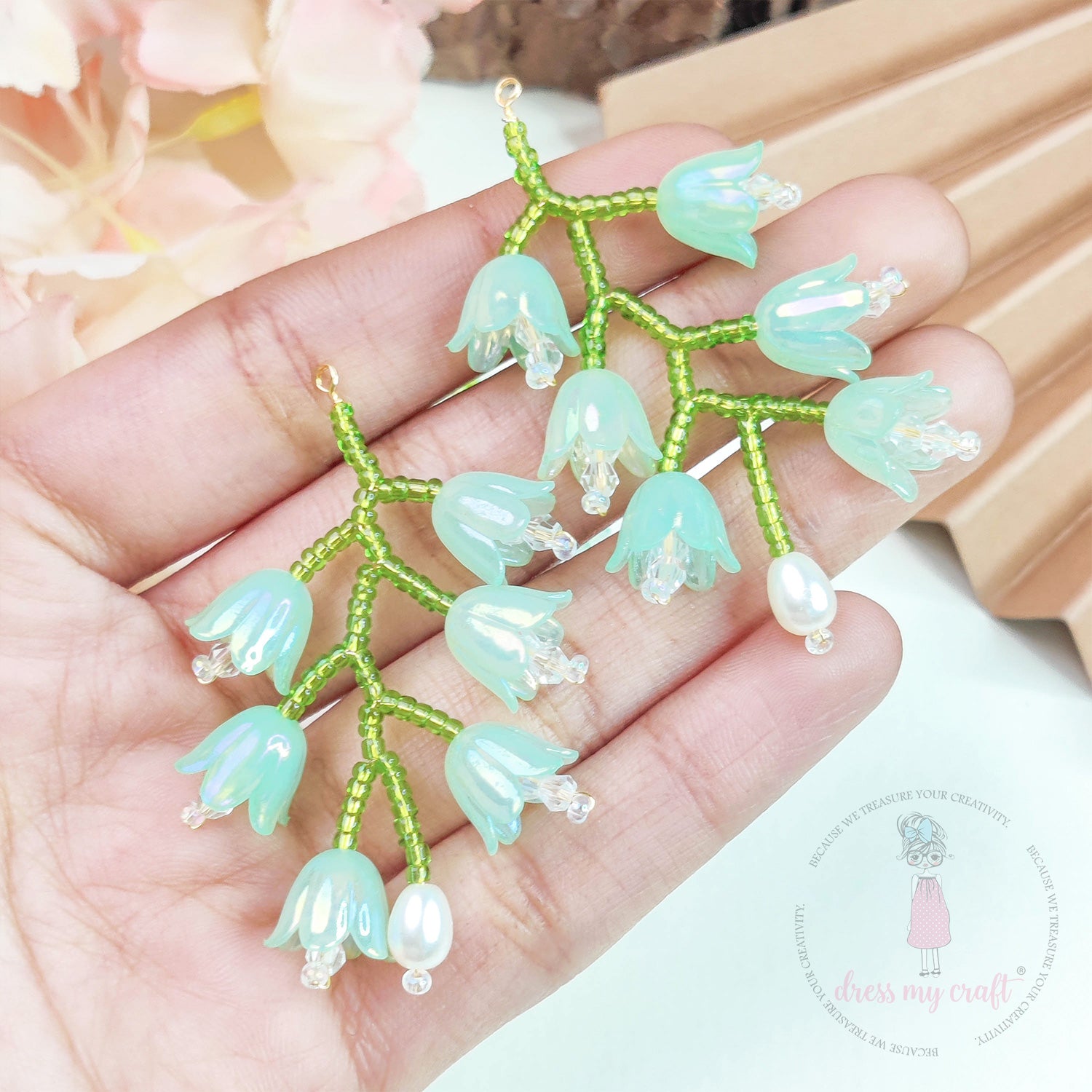 Hand-Woven Tulip Flower Bunches - Aqua Green