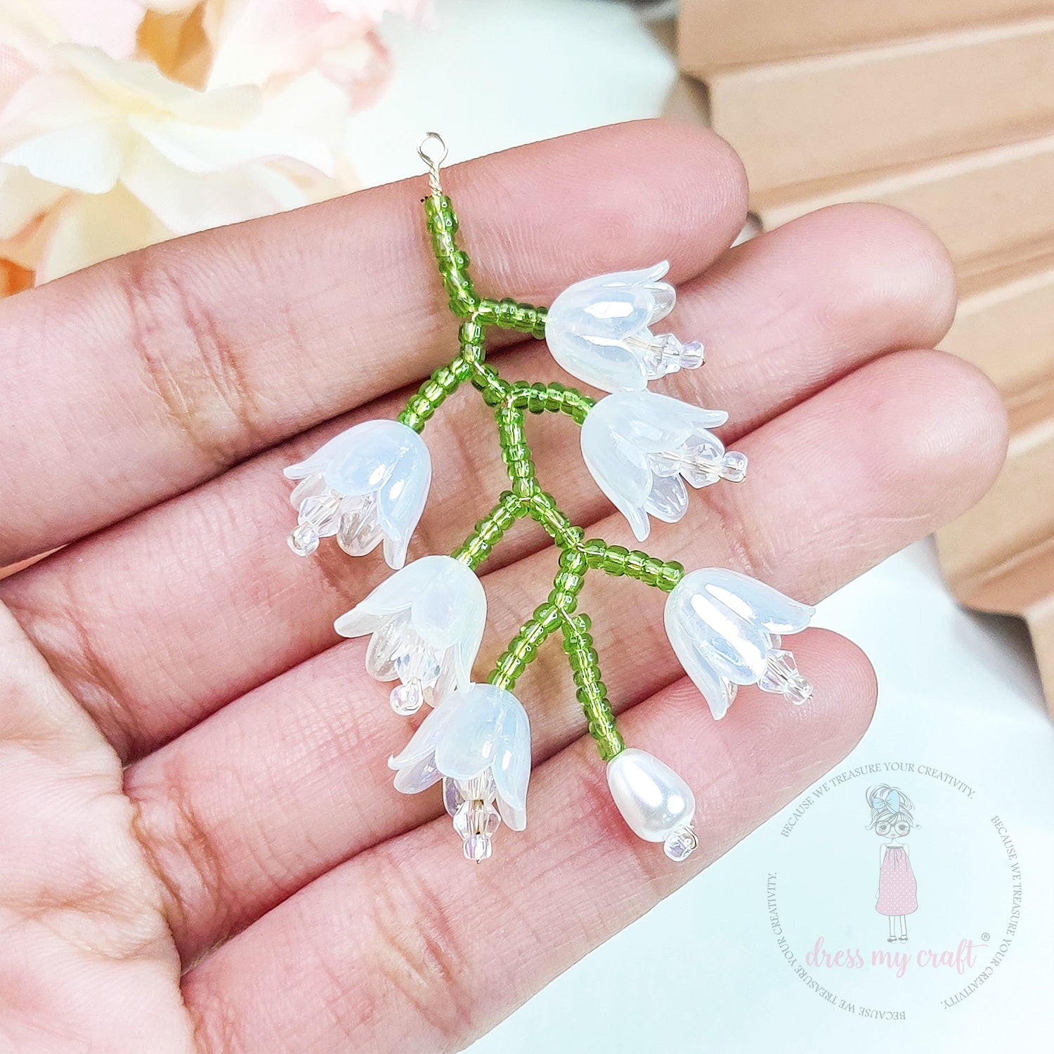 Hand-Woven Tulip Flower Bunches - Crystal White