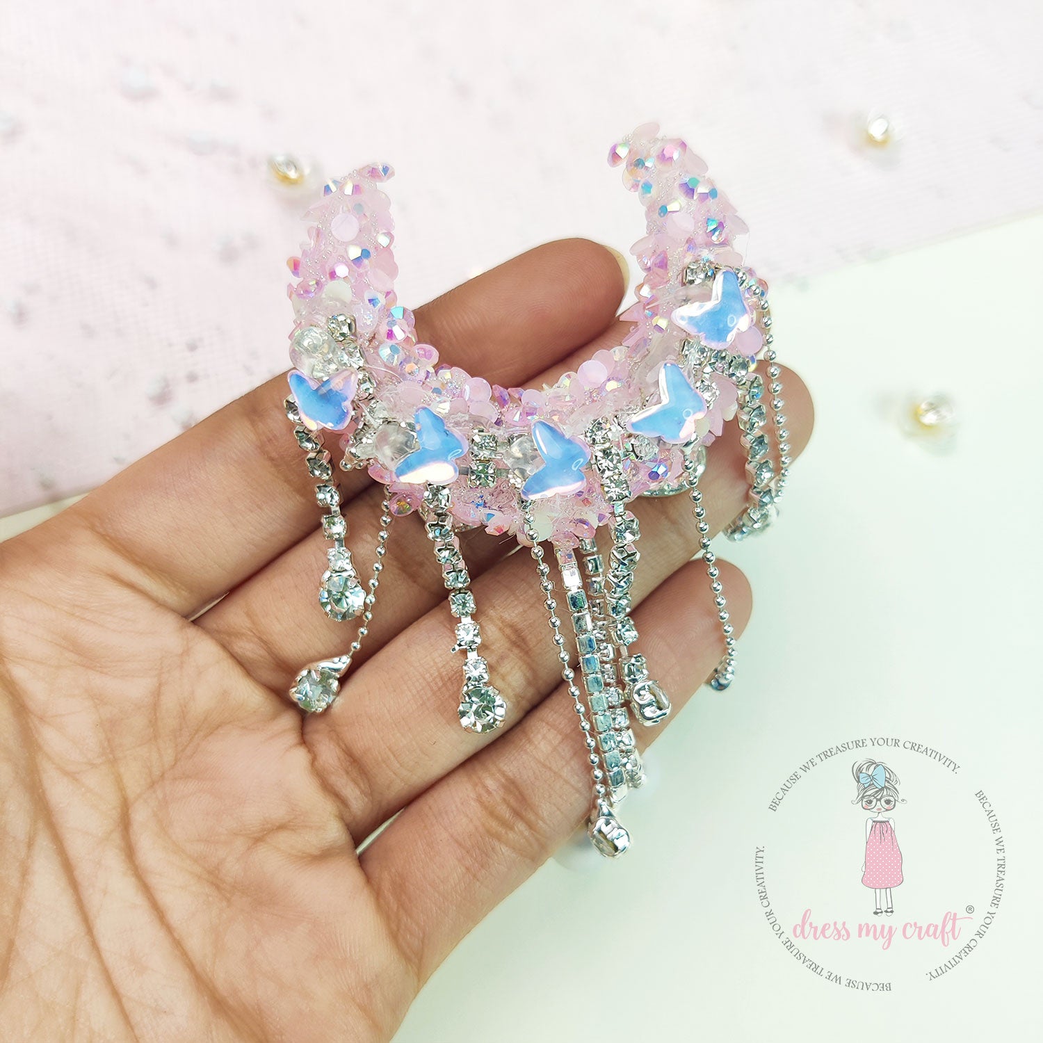 Luxury Handmade Moon Bead - Pink