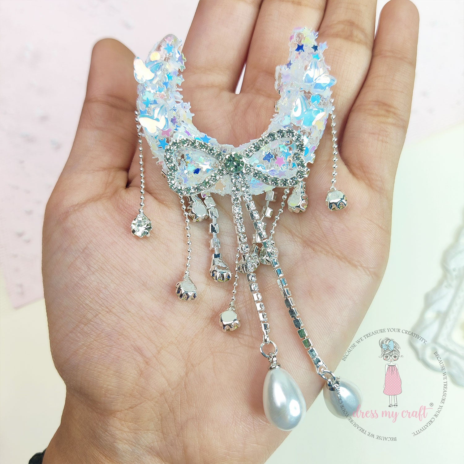 Luxury Handmade Moon Bead - White