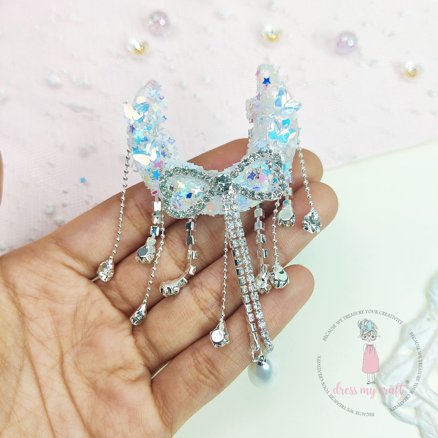 Luxury Handmade Moon Bead - White